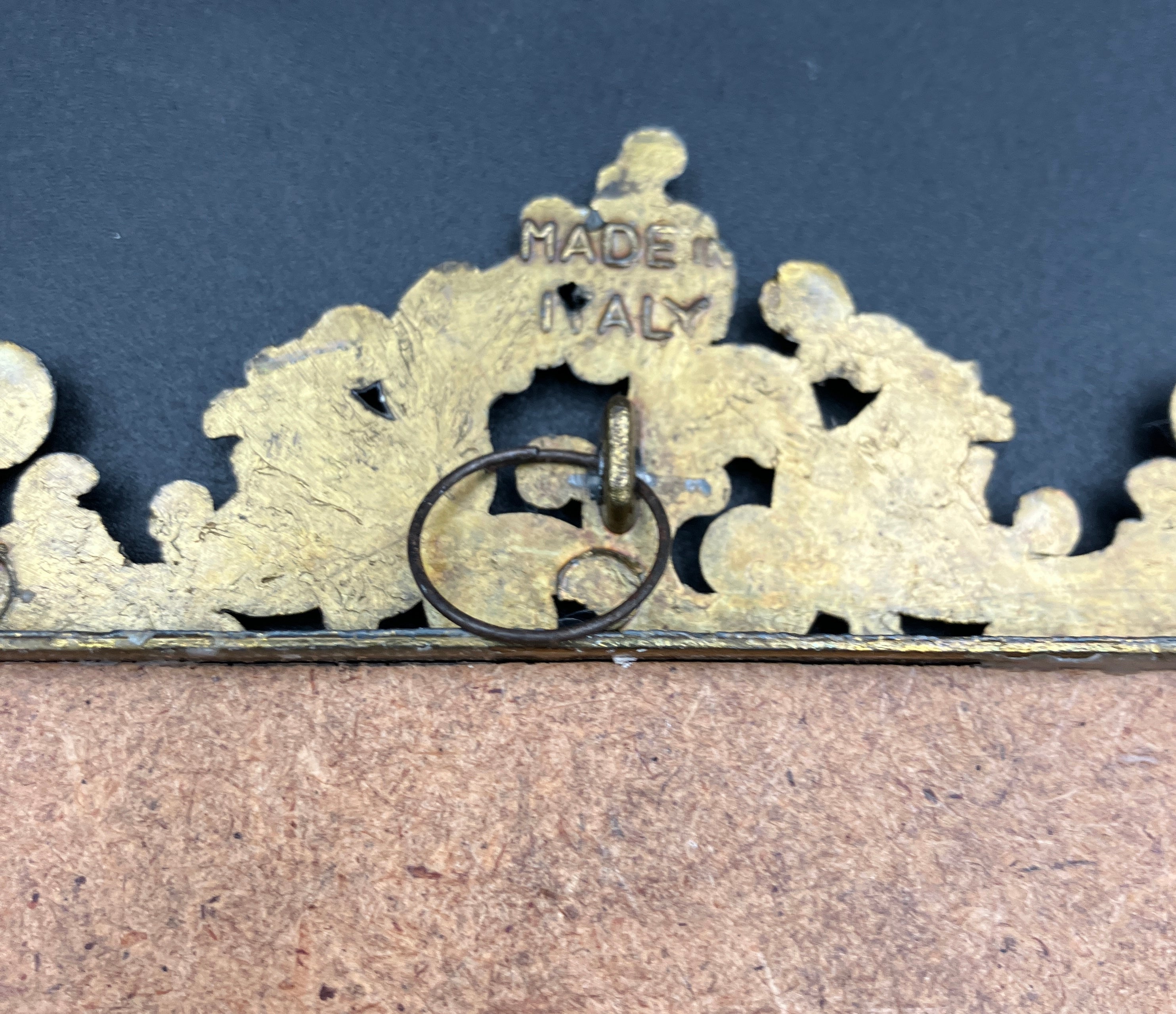Vintage Italian Brass Frames Rectangular W Silks Lot of 2 - 14cm X 20cm