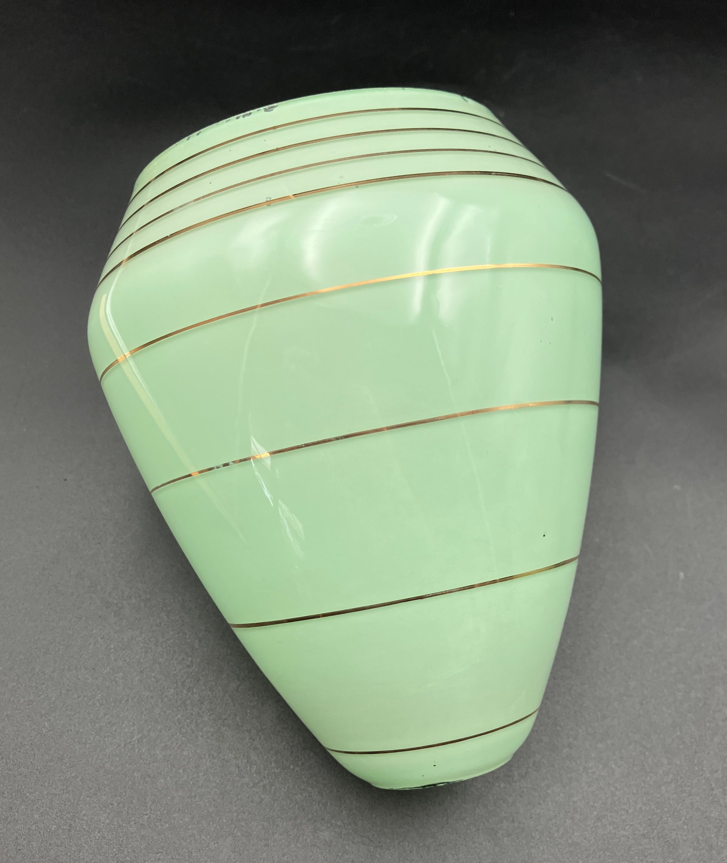 Art Deco Shades Mint Green With Gold Stripes X2 Height 16cm Width 10cm