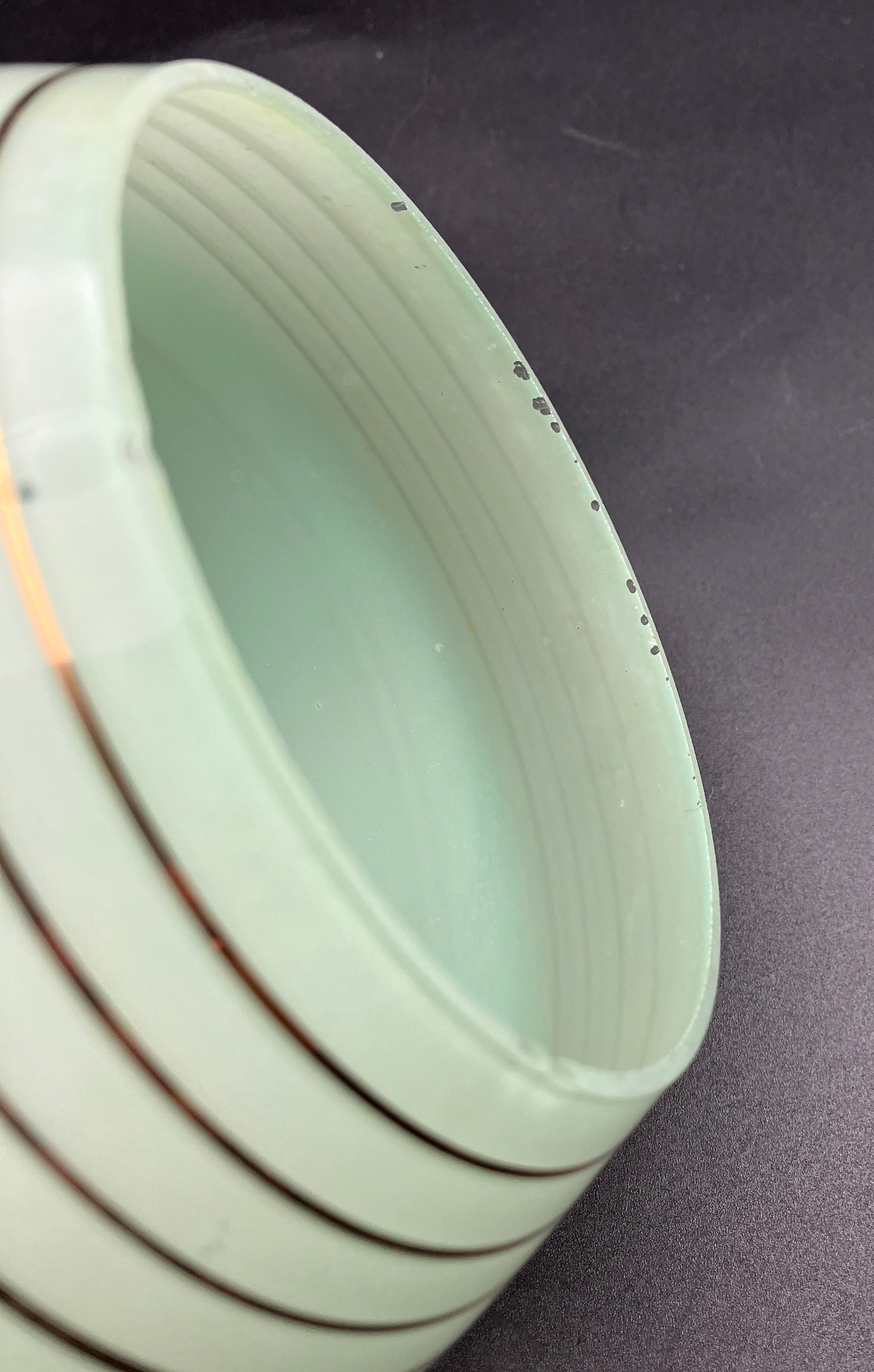 Art Deco Shades Mint Green With Gold Stripes X2 Height 16cm Width 10cm