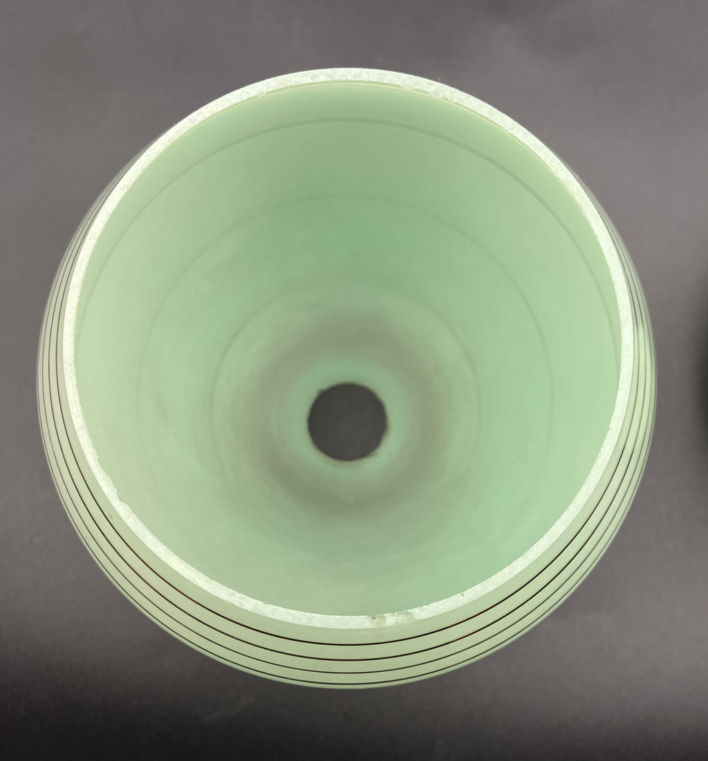 Art Deco Shades Mint Green With Gold Stripes X2 Height 16cm Width 10cm