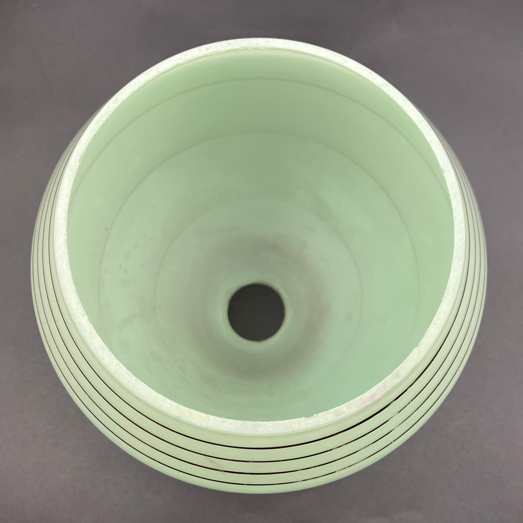 Art Deco Shades Mint Green With Gold Stripes X2 Height 16cm Width 10cm