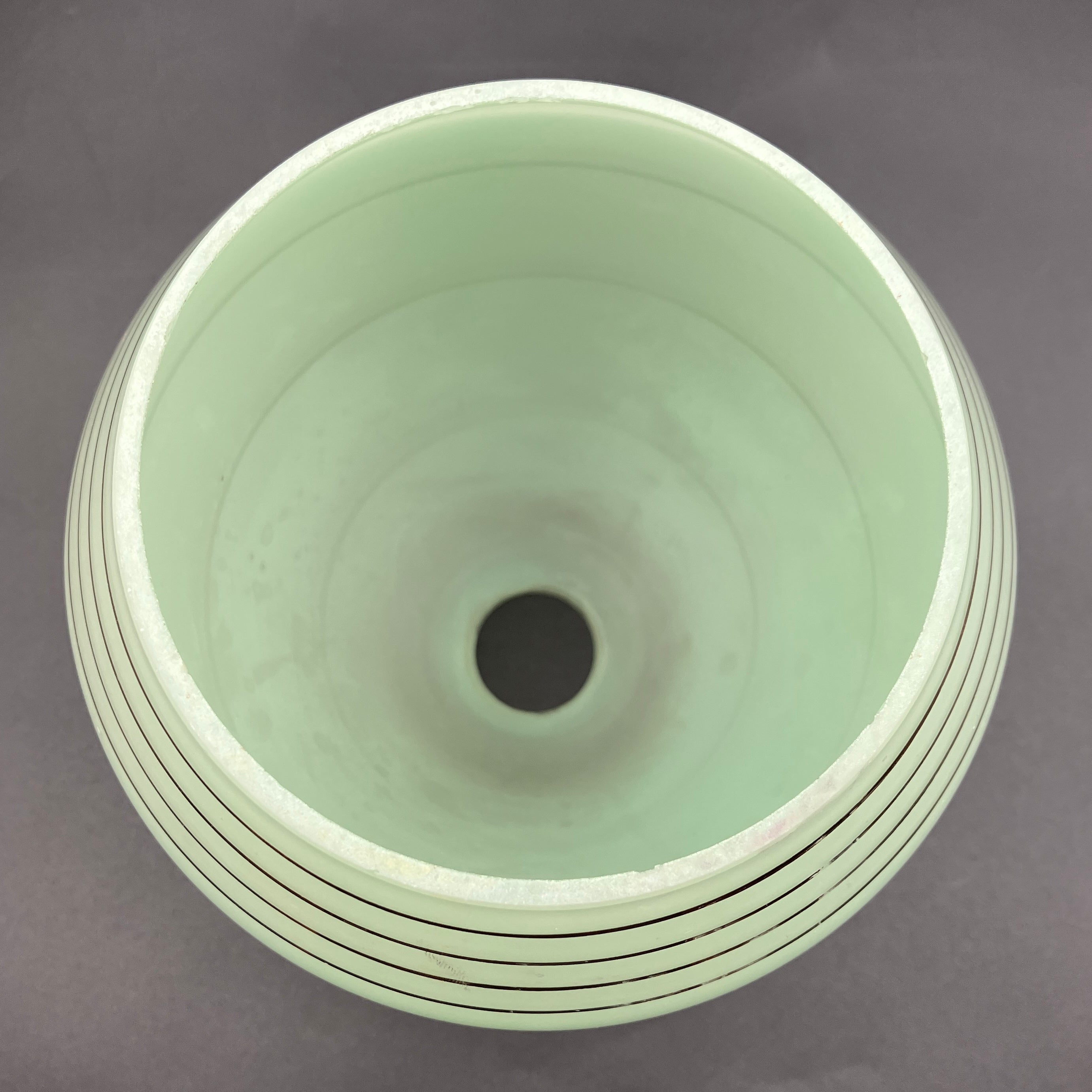 Art Deco Shades Mint Green With Gold Stripes X2 Height 16cm Width 10cm