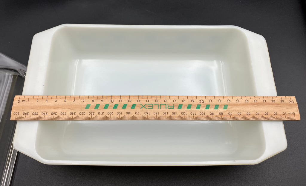 Vintage Pyrex Snowflake Yellow Gaiety Rectangular Roasting Dish 1958