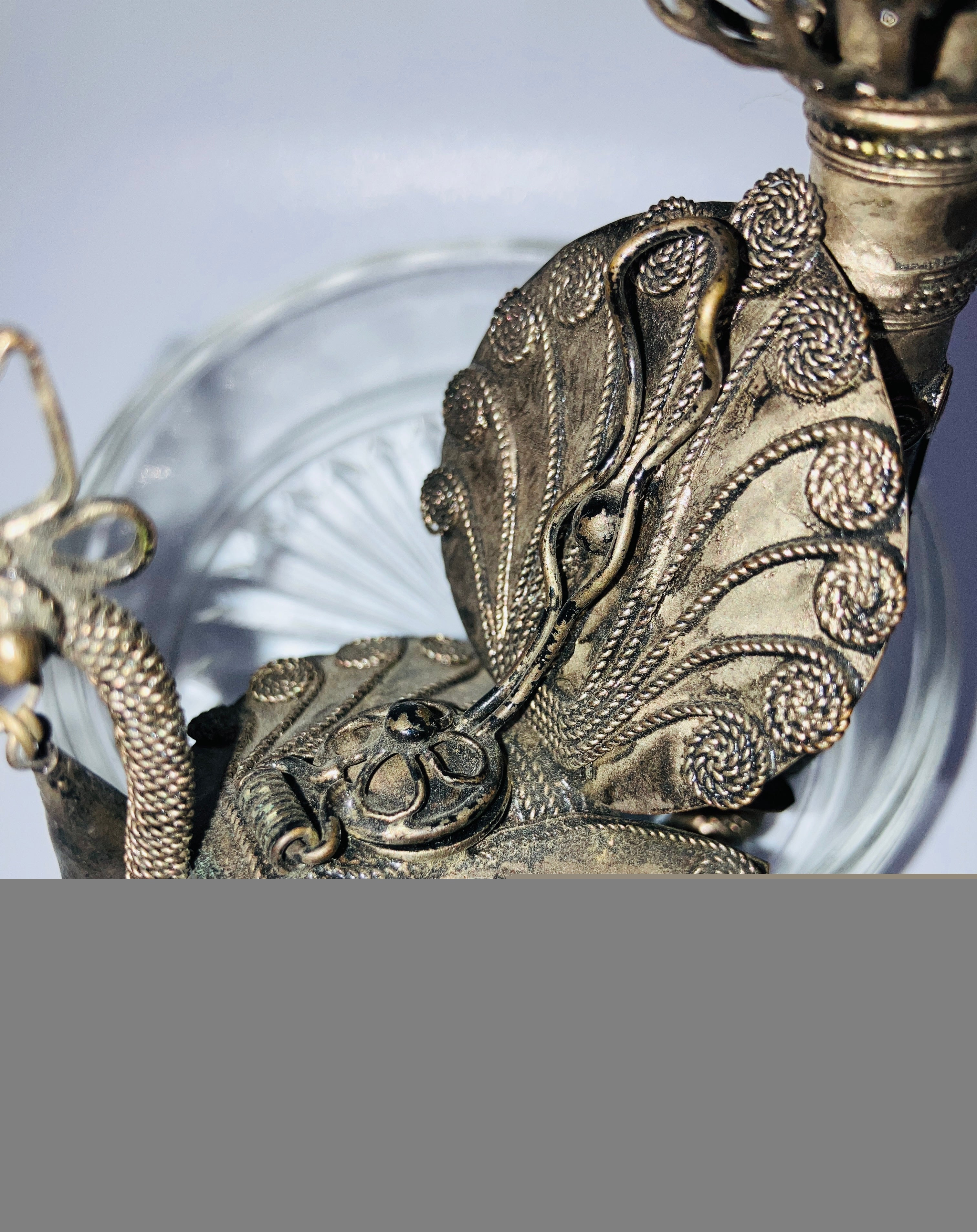 Vintage Peacock Pipe Tobacco Smoking Pipe Asian Filagree Pipe Silver Metal