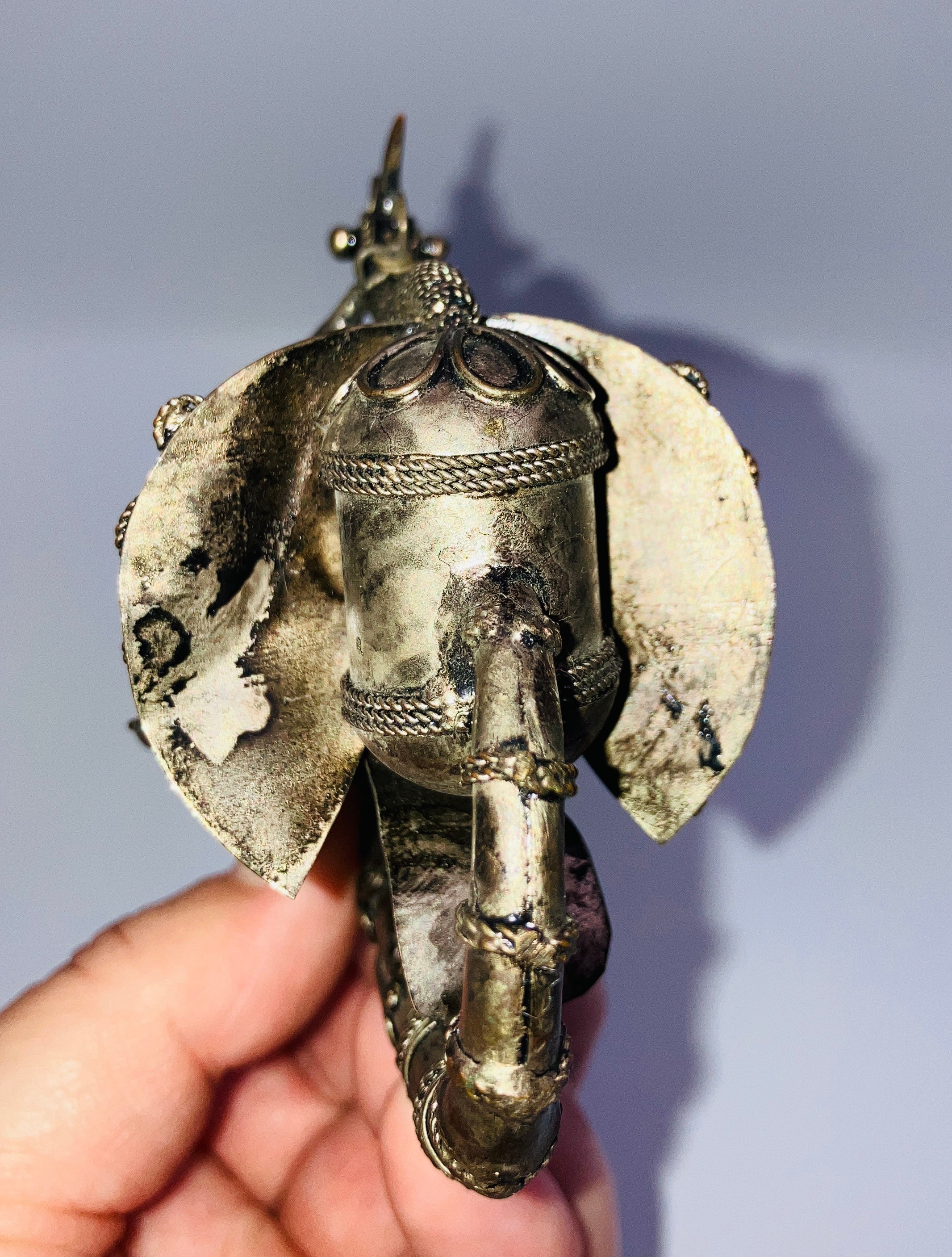 Vintage Peacock Pipe Tobacco Smoking Pipe Asian Filagree Pipe Silver Metal