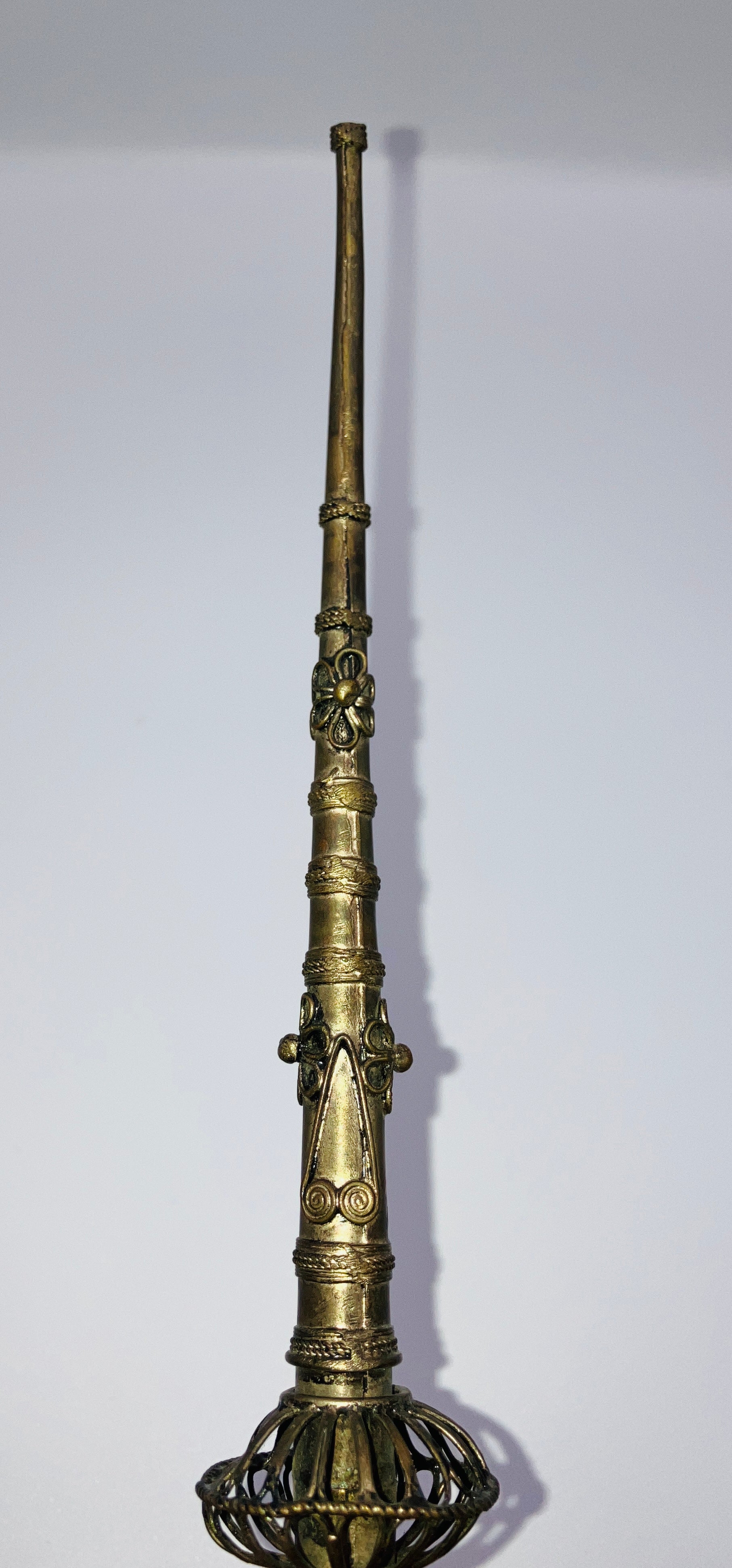 Vintage Peacock Pipe Tobacco Smoking Pipe Asian Filagree Pipe Silver Metal