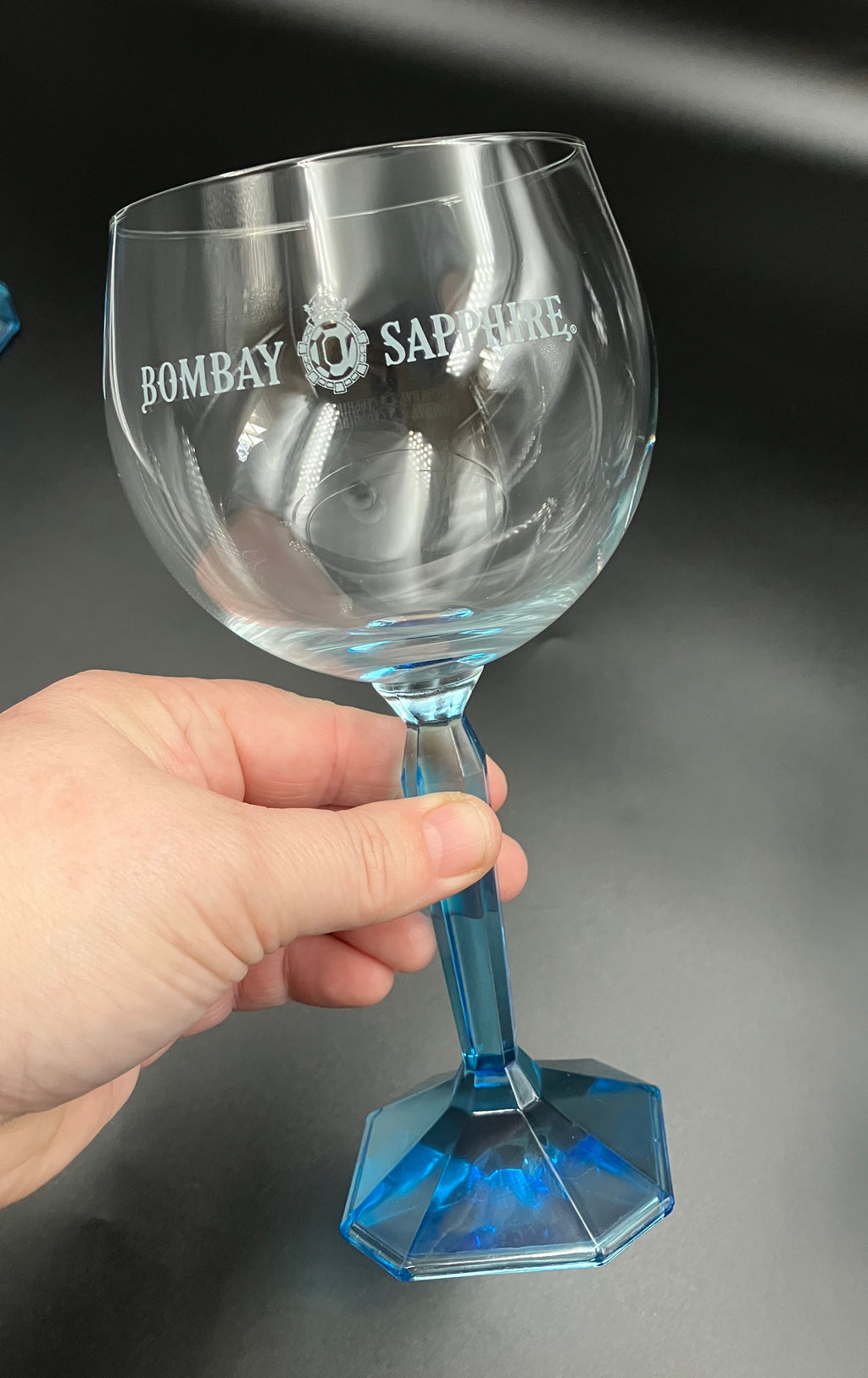 Bombay Gin Sapphire Glasses Balloon Blue stem & base Set Of 4