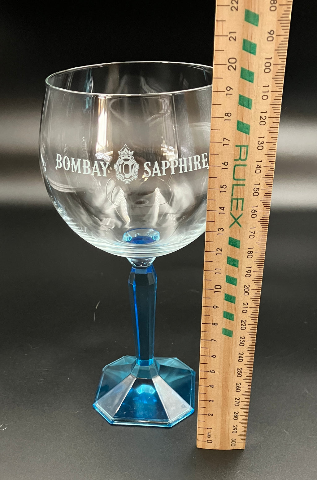 Bombay Gin Sapphire Glasses Balloon Blue stem & base Set Of 4