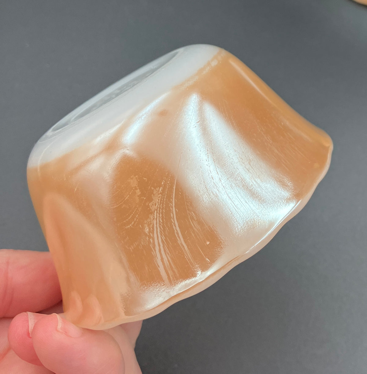 Vintage Fire King Peach Lustre X 7 - 6 oz Ramekins - Scalloped Edge Made USA