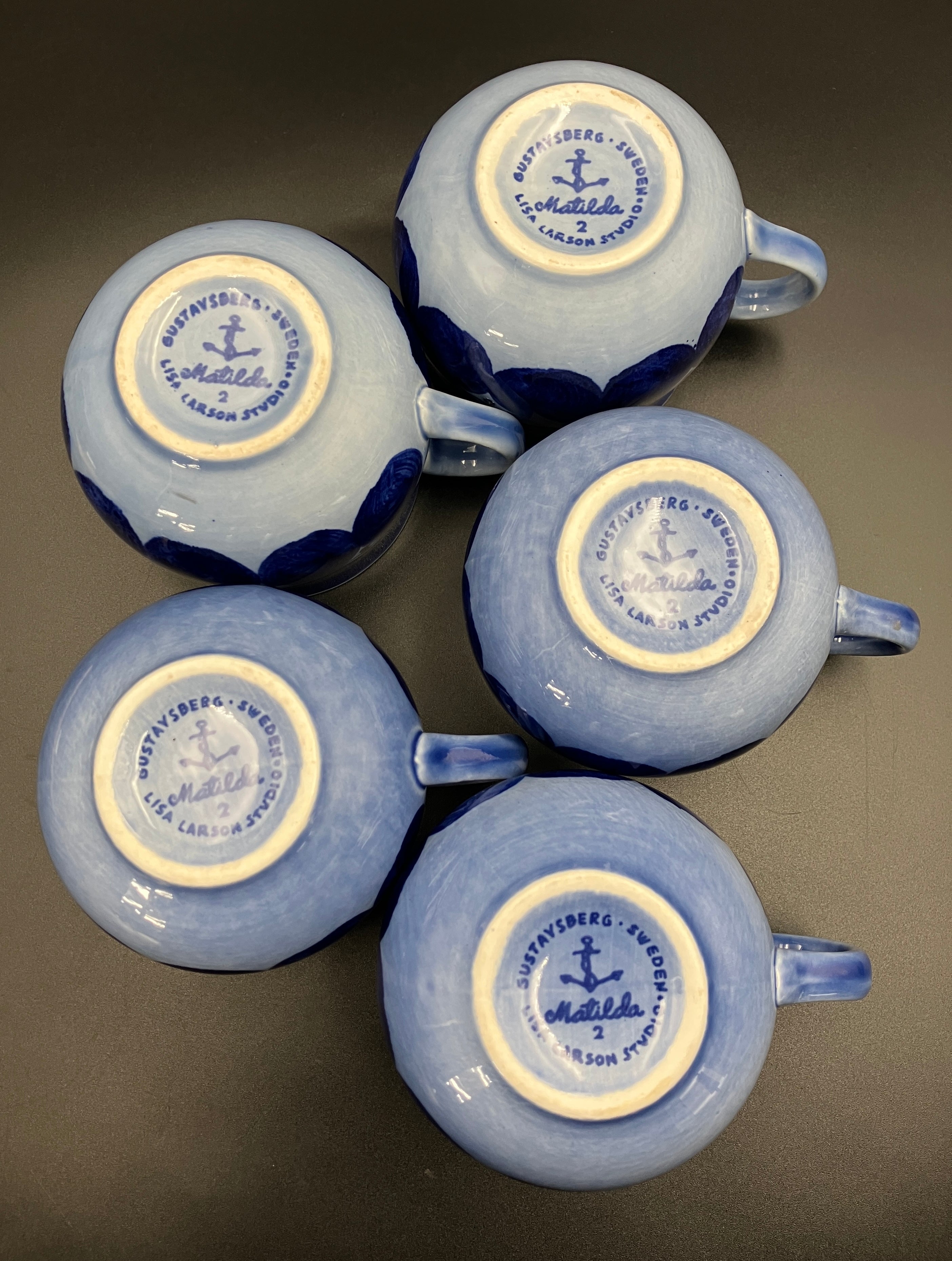 Lisa Larson Matilda Series Gustavsberg 1962-1972 Sweden Tea Set Of 12 Peices