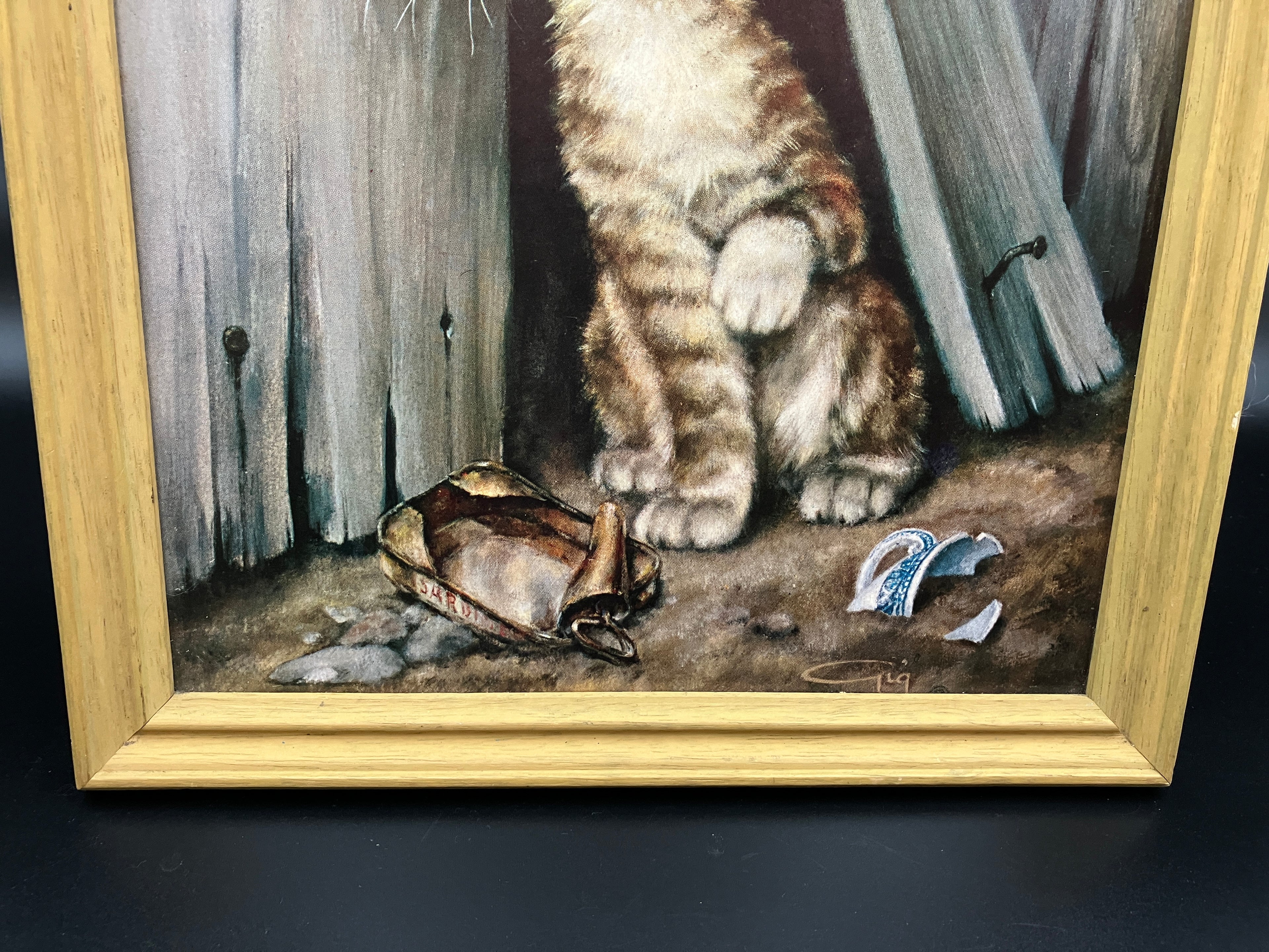 Vintage 1965 Gig Winde “Pity Kitty" Big Eye Alley Cat Art Print 34cm X 23.5cm