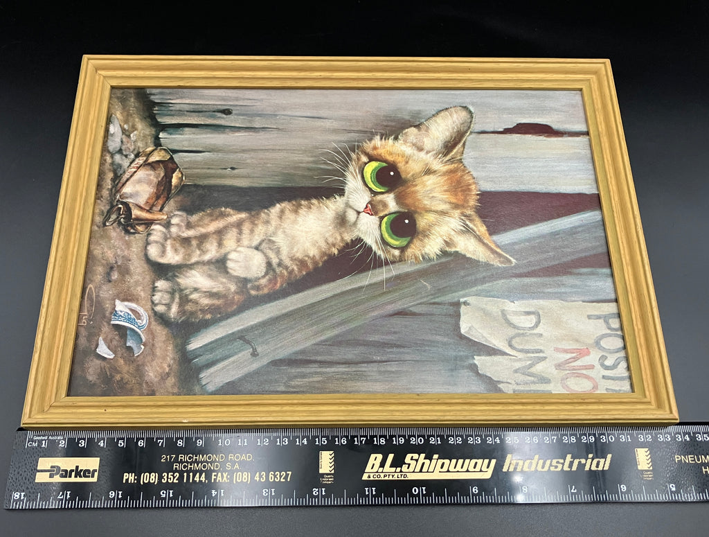 Vintage 1965 Gig Winde “Pity Kitty" Big Eye Alley Cat Art Print 34cm X 23.5cm
