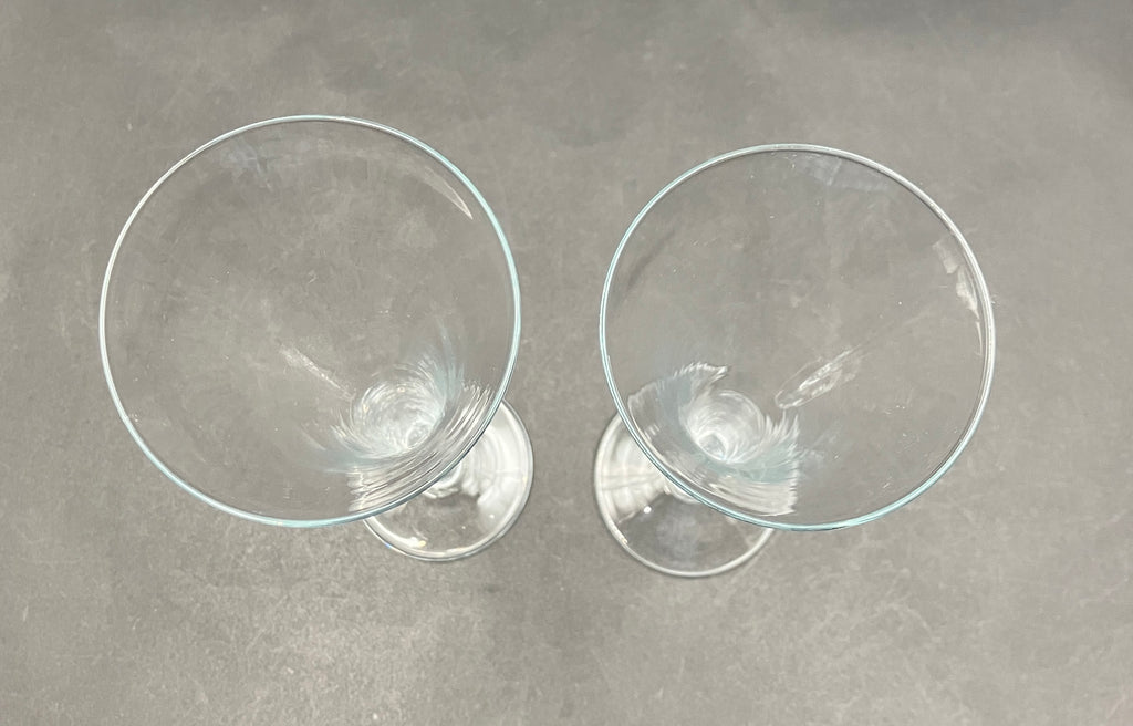 Hollow Stem Champagne Flutes Glasses Pair Of 2 - Plain Glass 24.5cm Tall