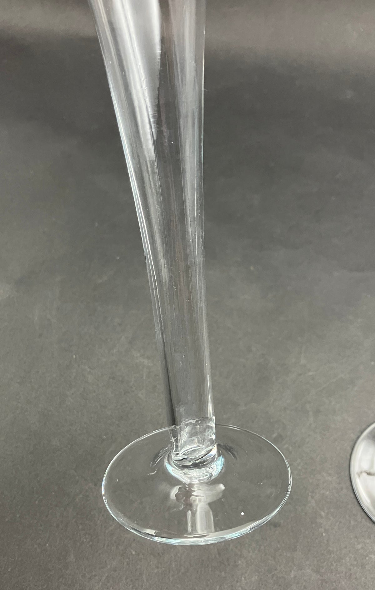 Hollow Stem Champagne Flutes Glasses Pair Of 2 - Plain Glass 24.5cm Tall