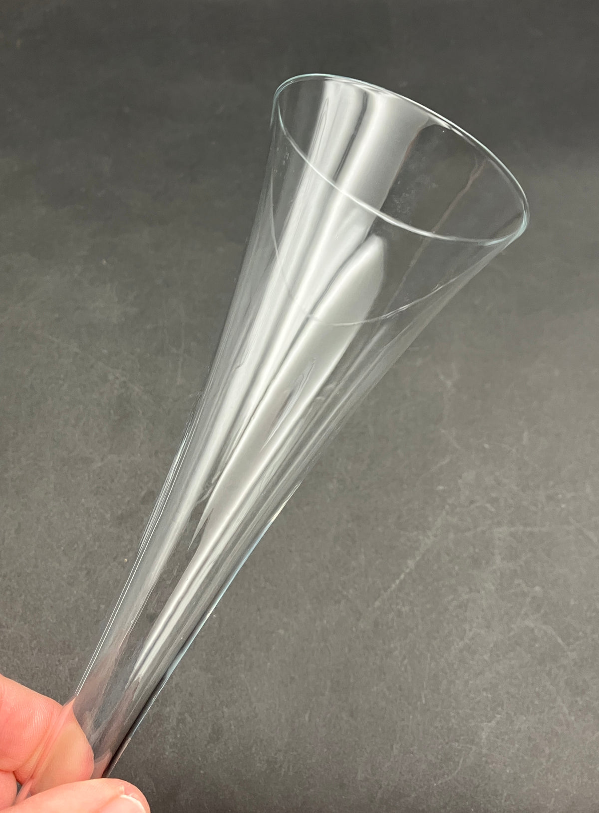 Hollow Stem Champagne Flutes Glasses Pair Of 2 - Plain Glass 24.5cm Tall