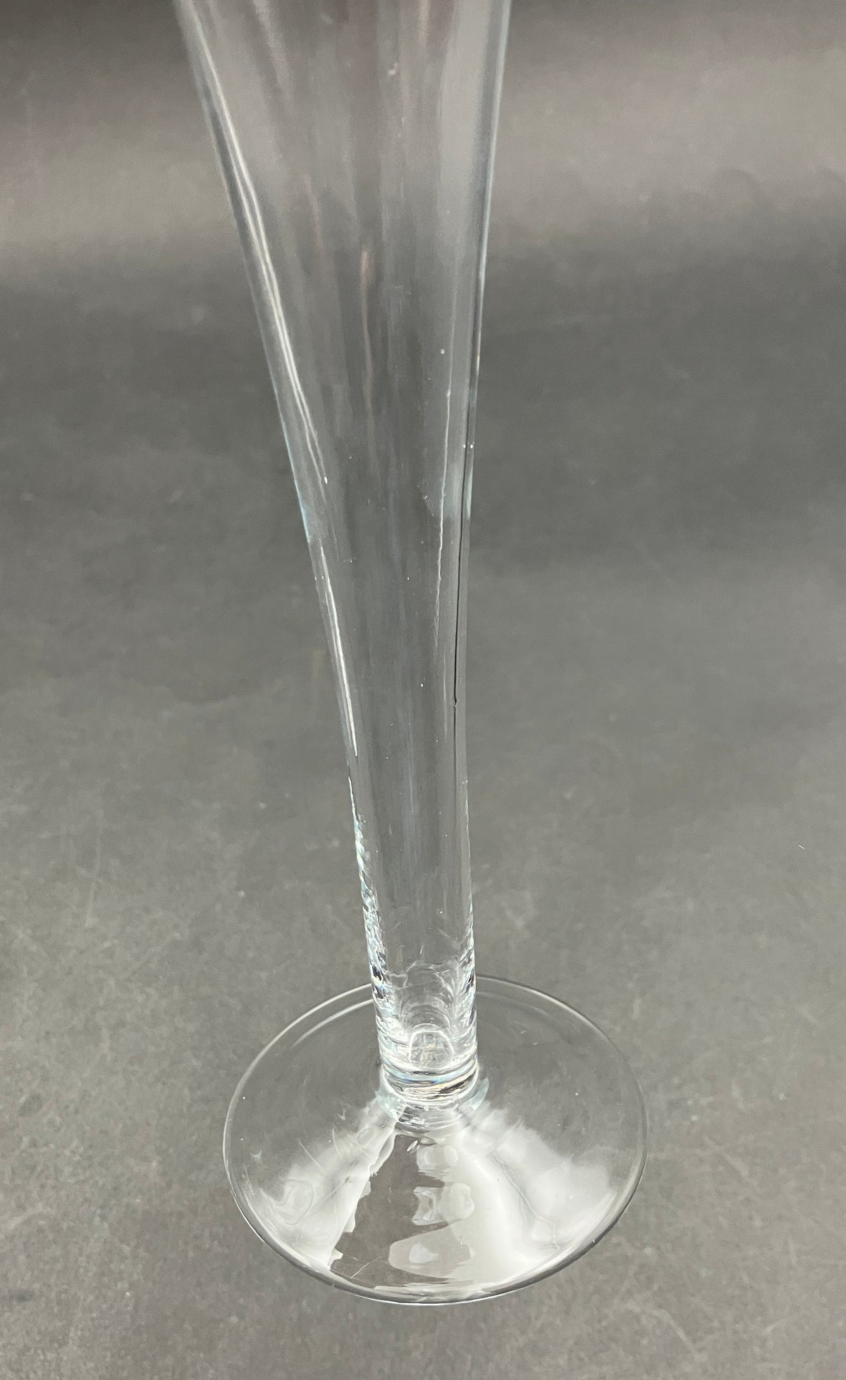 Hollow Stem Champagne Flutes Glasses Pair Of 2 - Plain Glass 24.5cm Tall