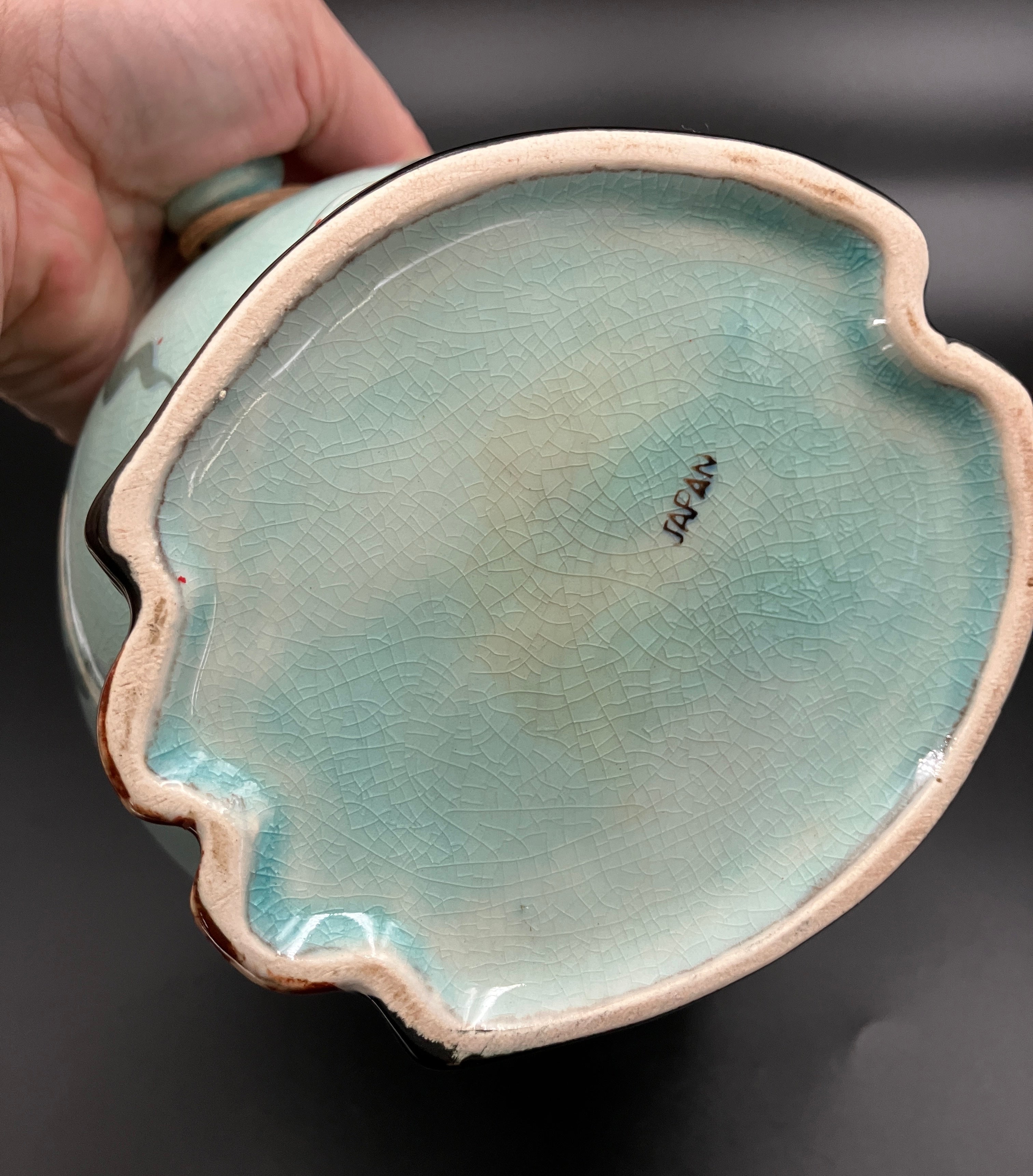 Vintage Cookie Jar Anthropomorphic Kitsch Watermelon With Cane handle Japan RARE