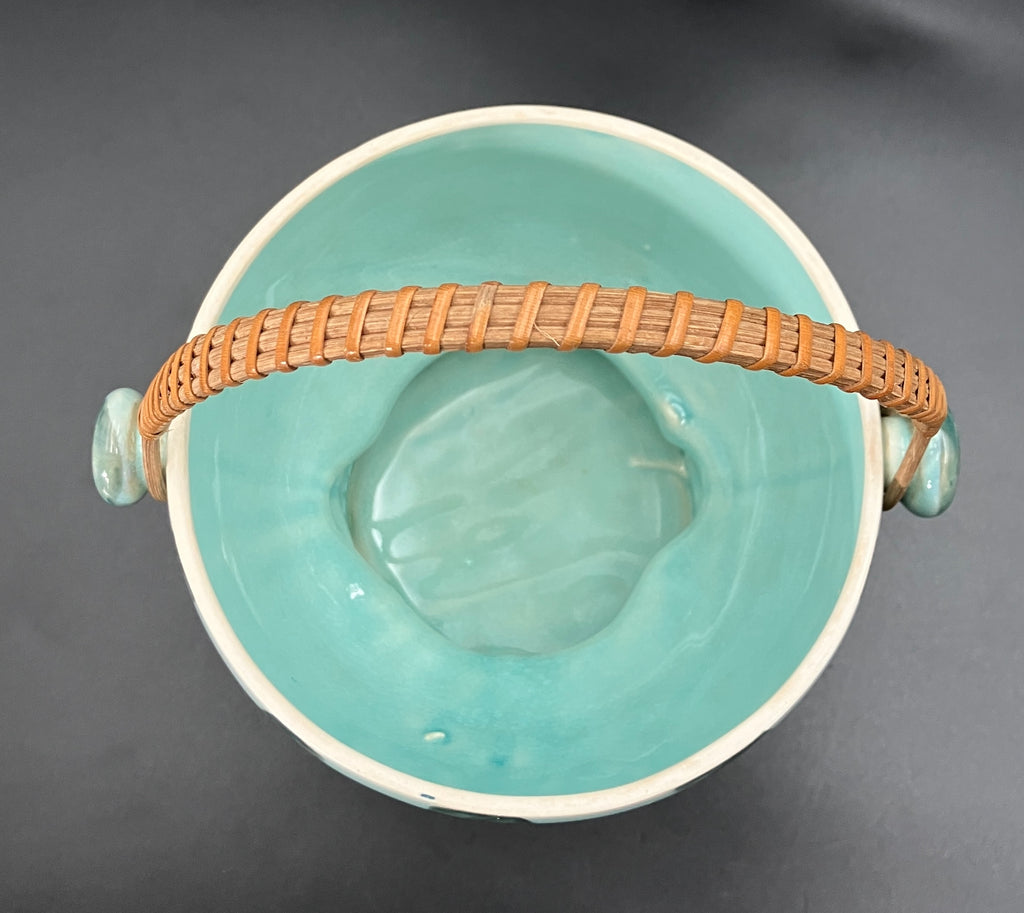 Vintage Cookie Jar Anthropomorphic Kitsch Watermelon With Cane handle Japan RARE