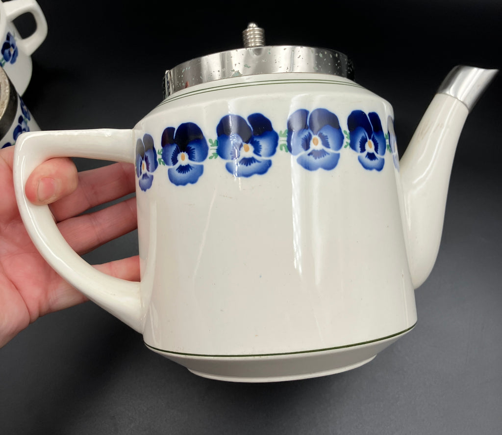 Antique WMF Art Deco Bauhaus Wächtersbach Keramik Porcelain Teapot Sugar Stand