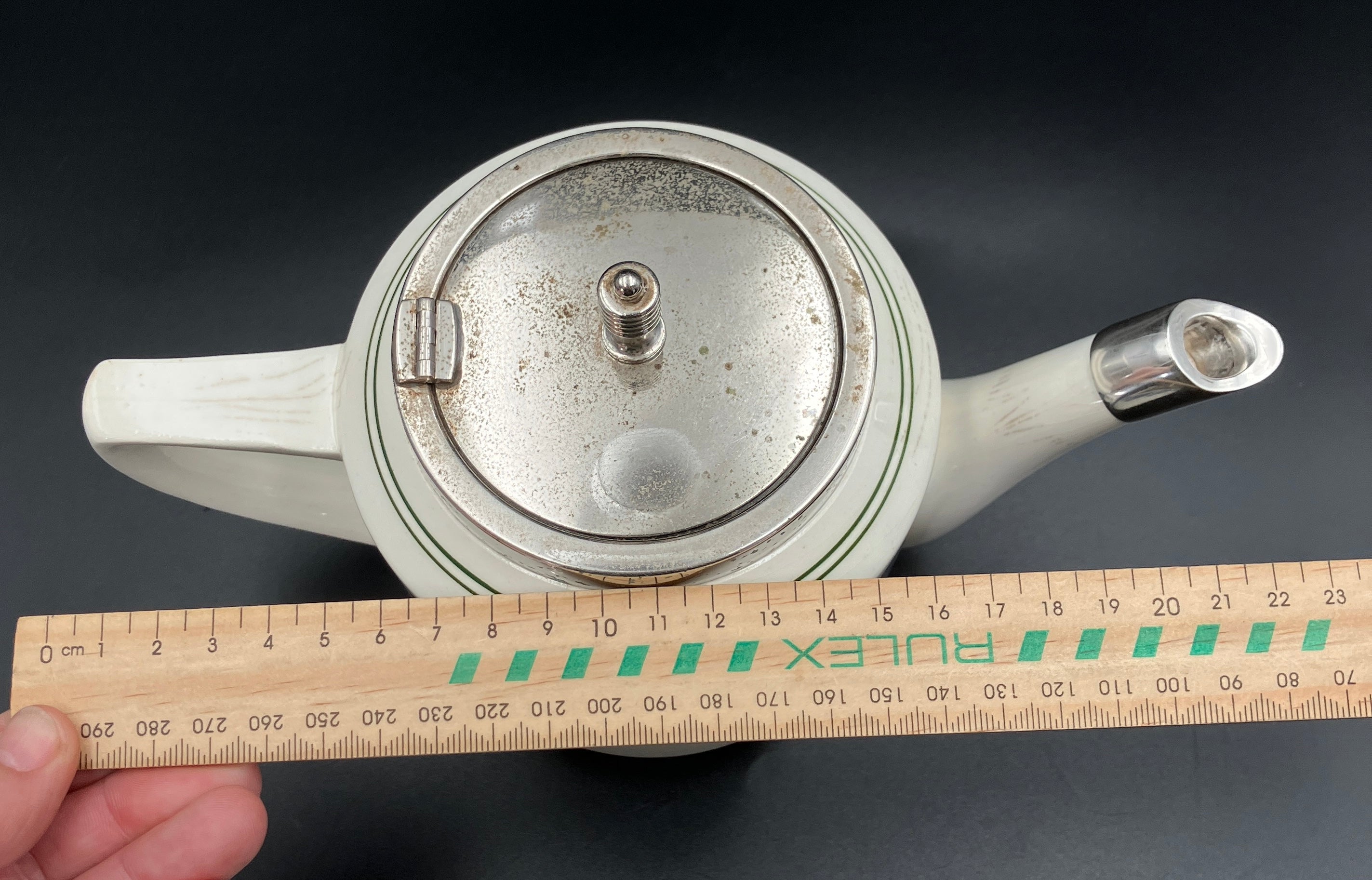 Antique WMF Art Deco Bauhaus Wächtersbach Keramik Porcelain Teapot Sugar Stand