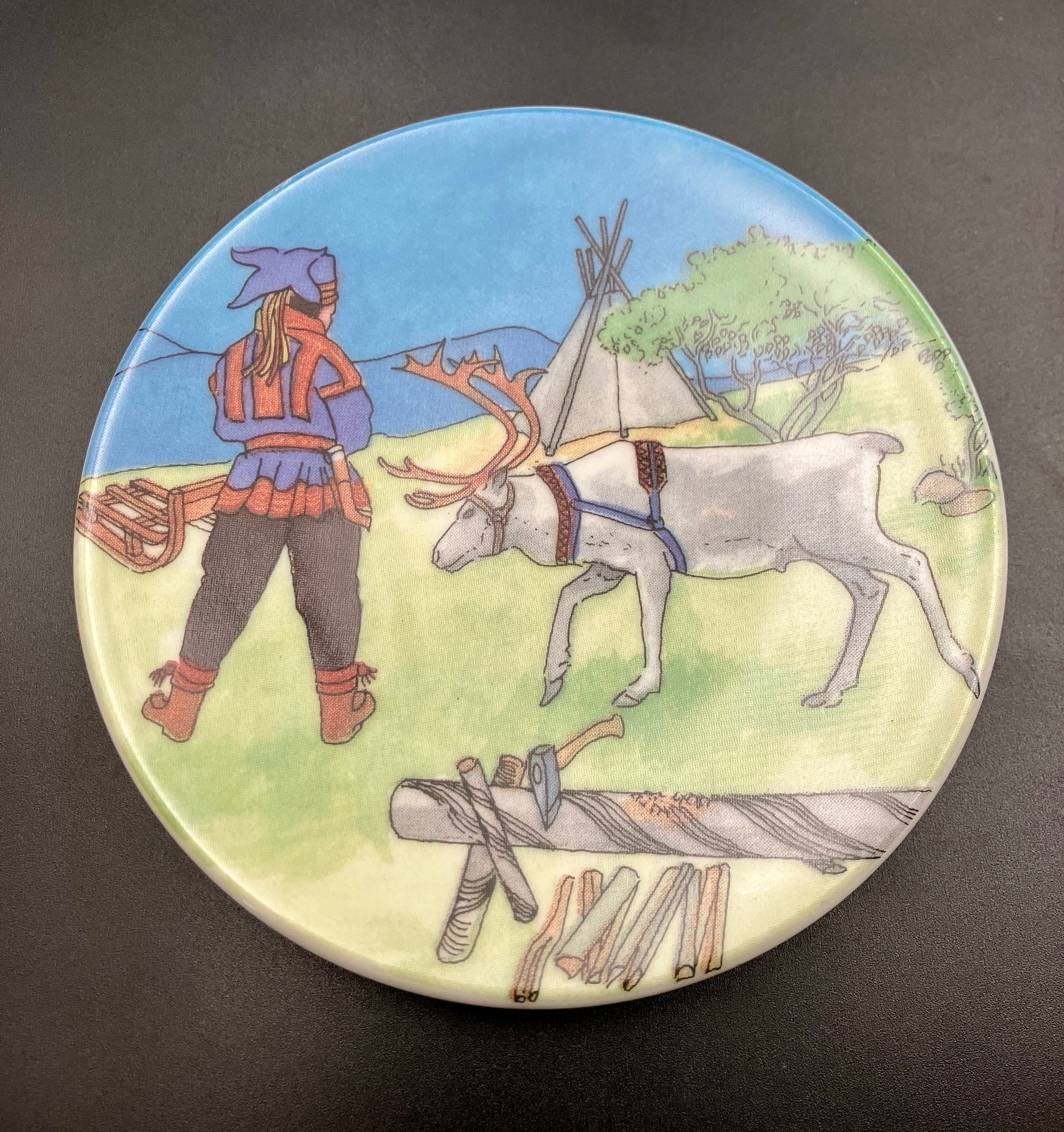 Vintage Arabia Finland Reindeer Wall Plates Lapland Series Toivo G. Utriainen
