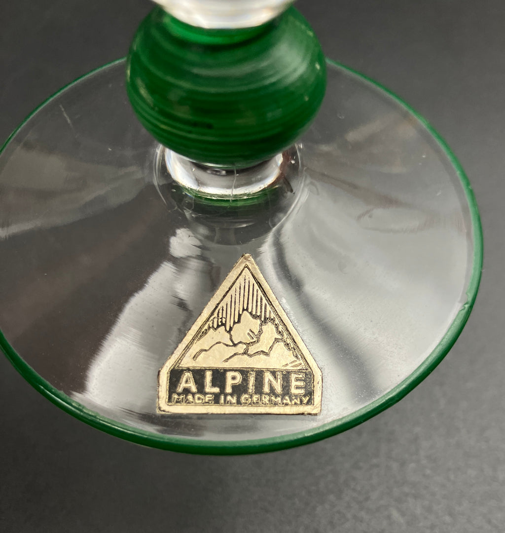Vintage Harlequin Glasses Can Can Girls Stunning Set Of 6 - Alpine Germany