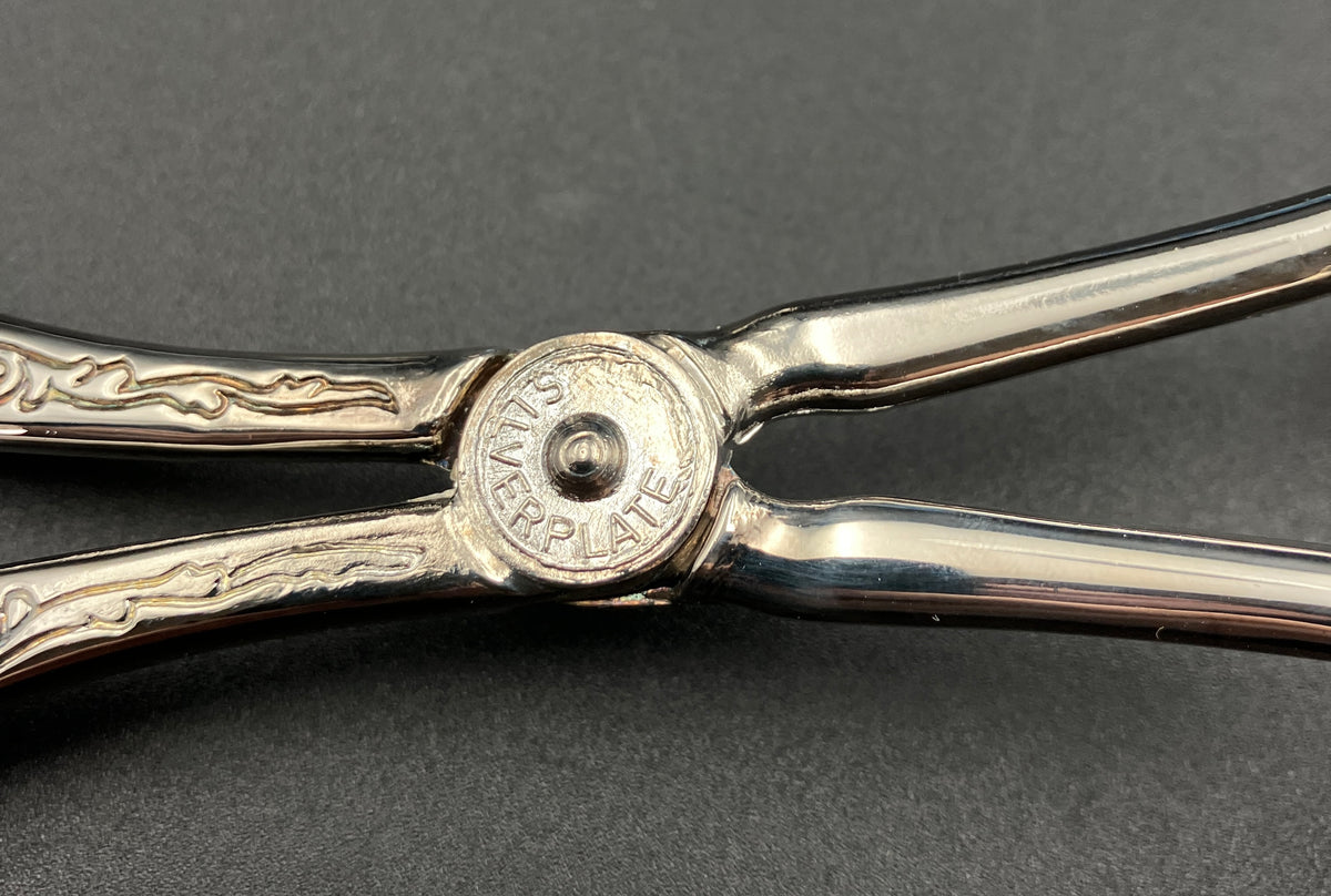 Vintage Silver Plated Tongs Scissor Serving Tongs & Cake Slice Boxed Lot Of 3