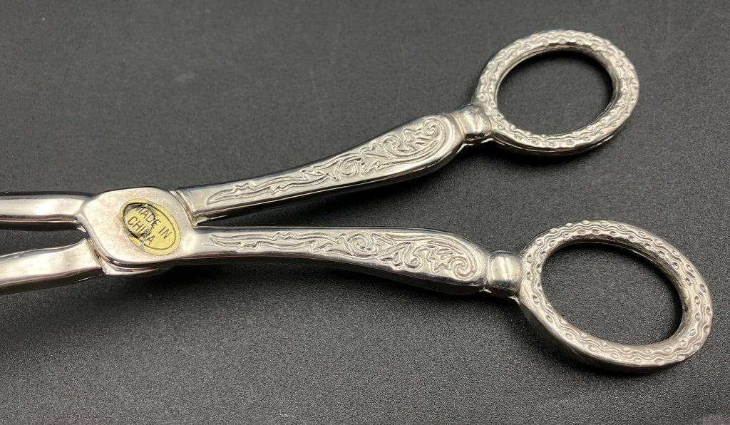 Vintage Silver Plated Tongs Scissor Serving Tongs & Cake Slice Boxed Lot Of 3
