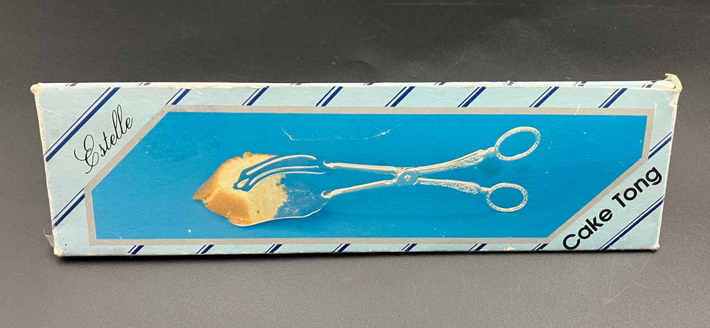 Vintage Silver Plated Tongs Scissor Serving Tongs & Cake Slice Boxed Lot Of 3