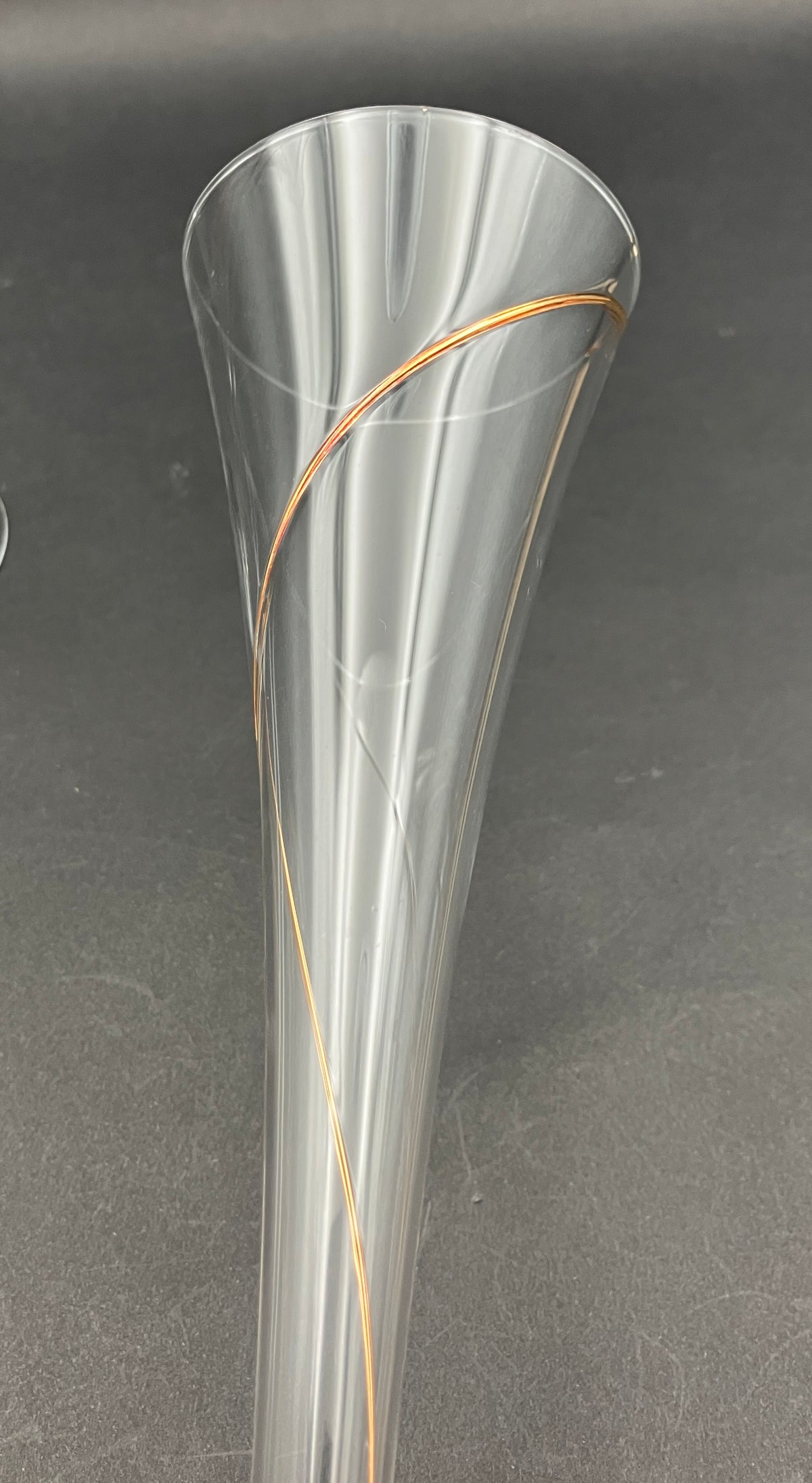 Kosta Boda Hollow Stem Gold Line Champagne Glasses Set Of 2 - 25cm Height