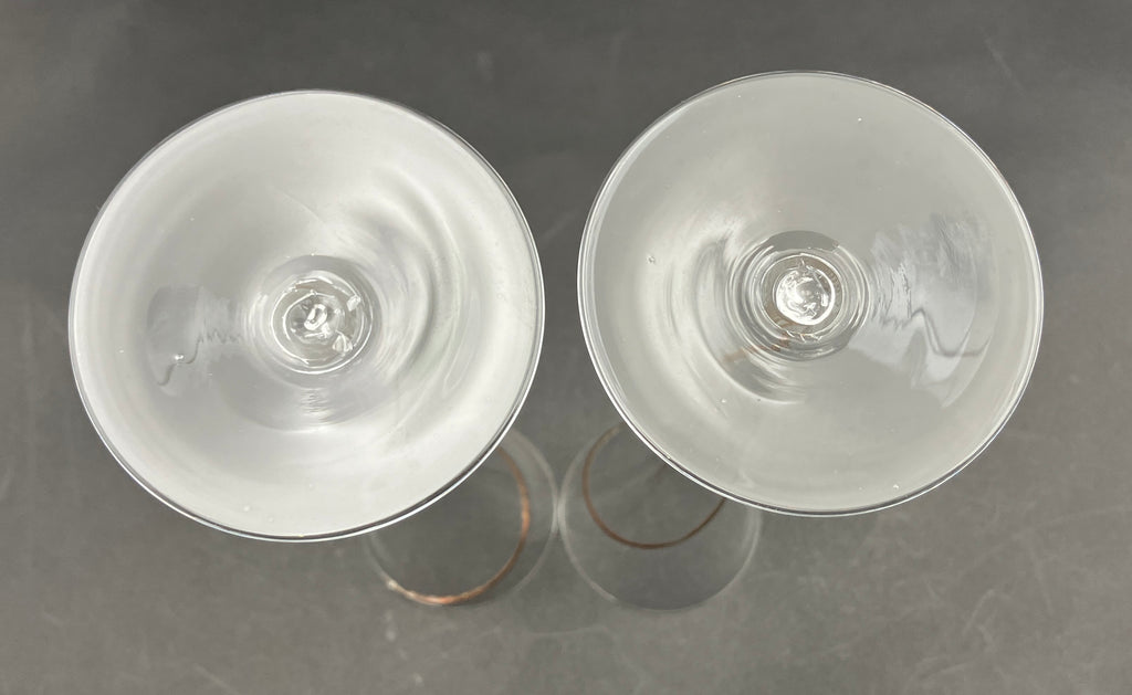 Kosta Boda Hollow Stem Gold Line Champagne Glasses Set Of 2 - 25cm Height