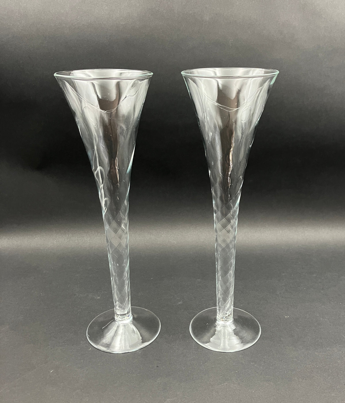 Kosta Boda Hollow Stem Gold Line Champagne Glasses Set Of 2 - 25cm Height