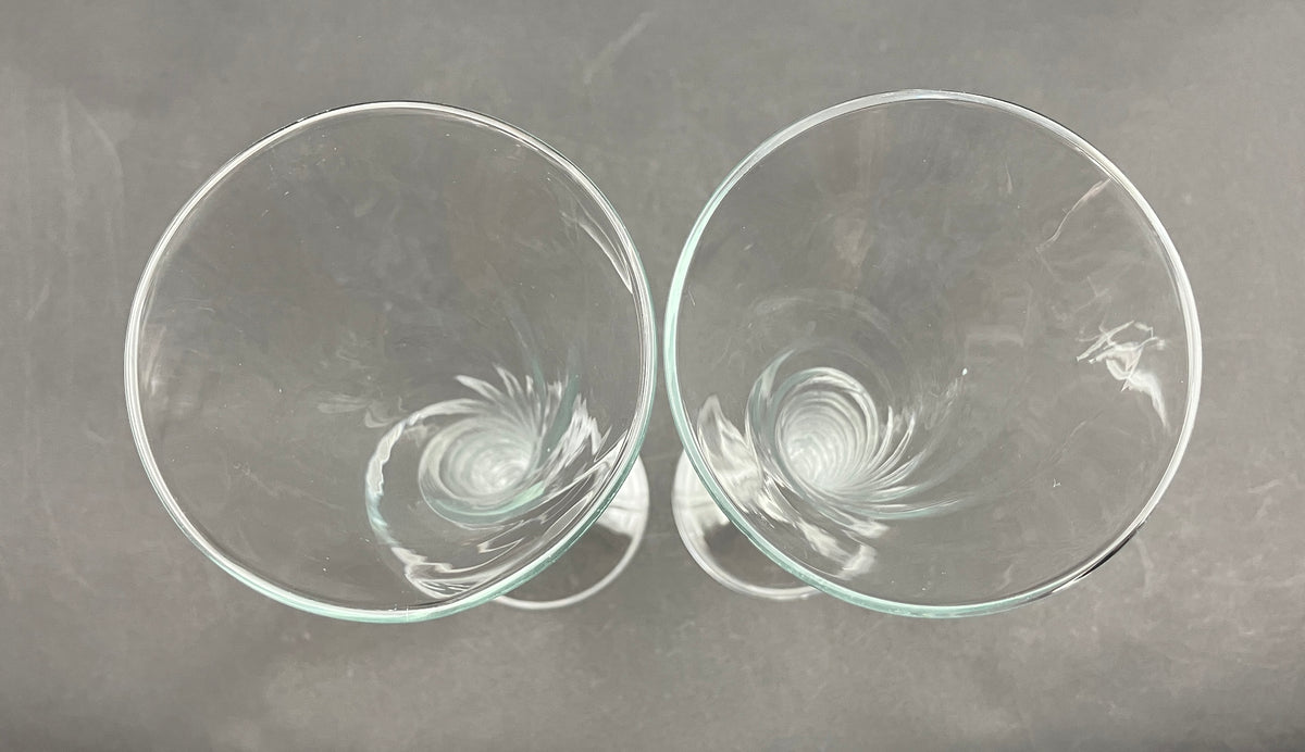 Kosta Boda Hollow Stem Gold Line Champagne Glasses Set Of 2 - 25cm Height