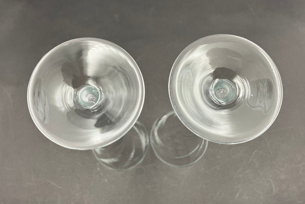 Kosta Boda Hollow Stem Gold Line Champagne Glasses Set Of 2 - 25cm Height