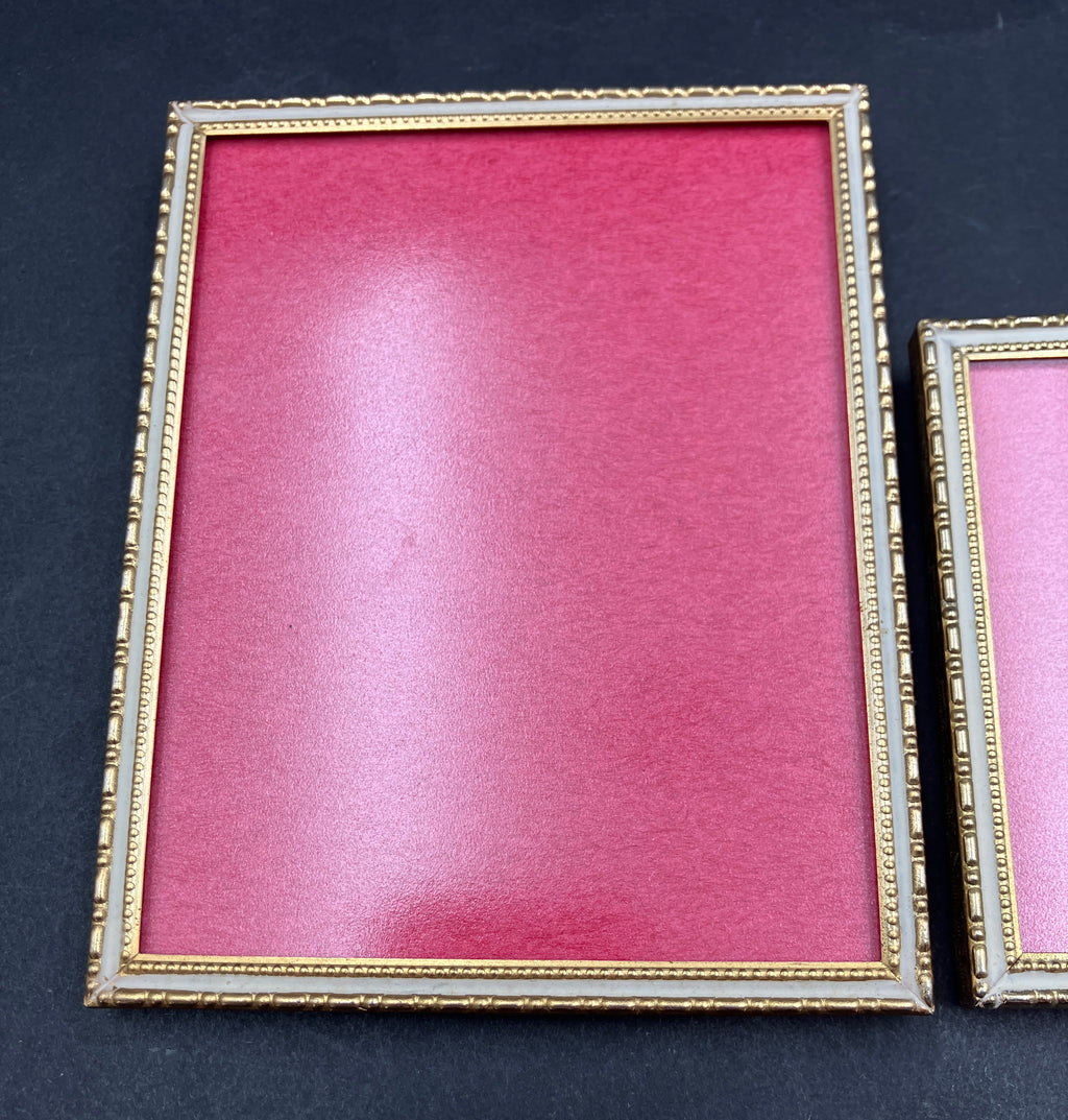 Vintage Brass Danish Frames Non Reflective Flat Glass Lot Of 2