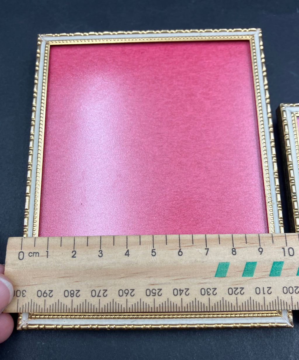 Vintage Brass Danish Frames Non Reflective Flat Glass Lot Of 2