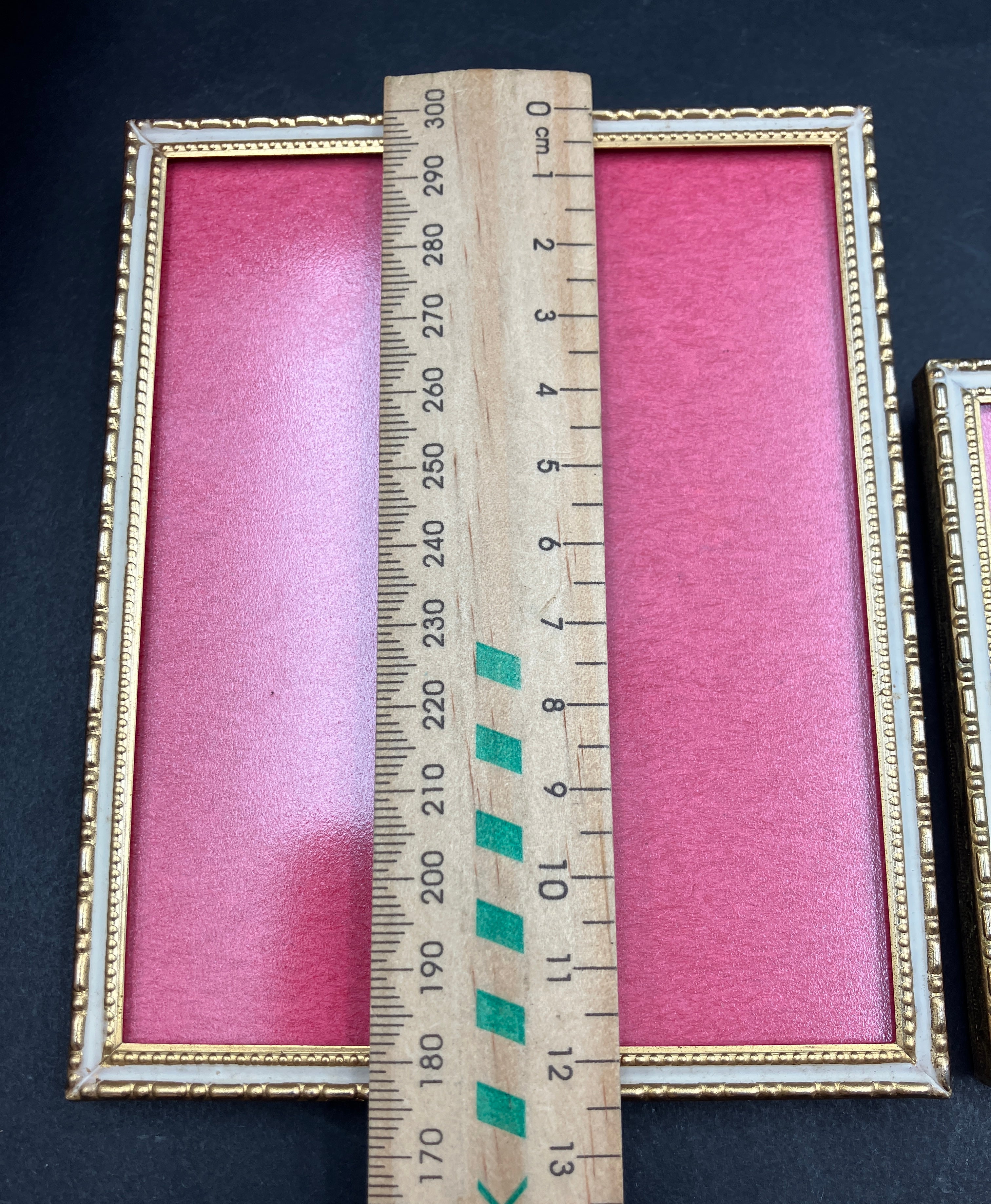 Vintage Brass Danish Frames Non Reflective Flat Glass Lot Of 2