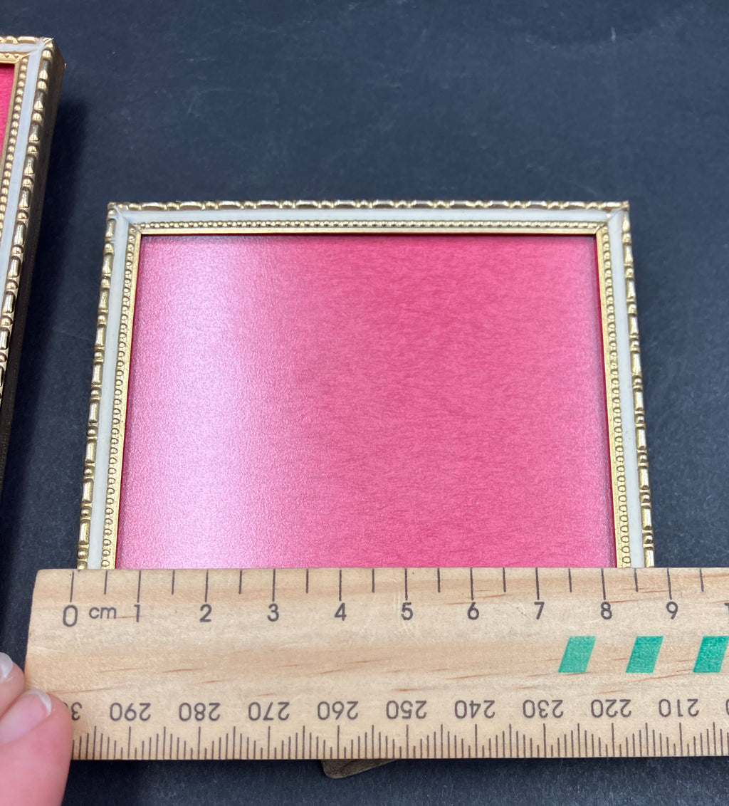 Vintage Brass Danish Frames Non Reflective Flat Glass Lot Of 2