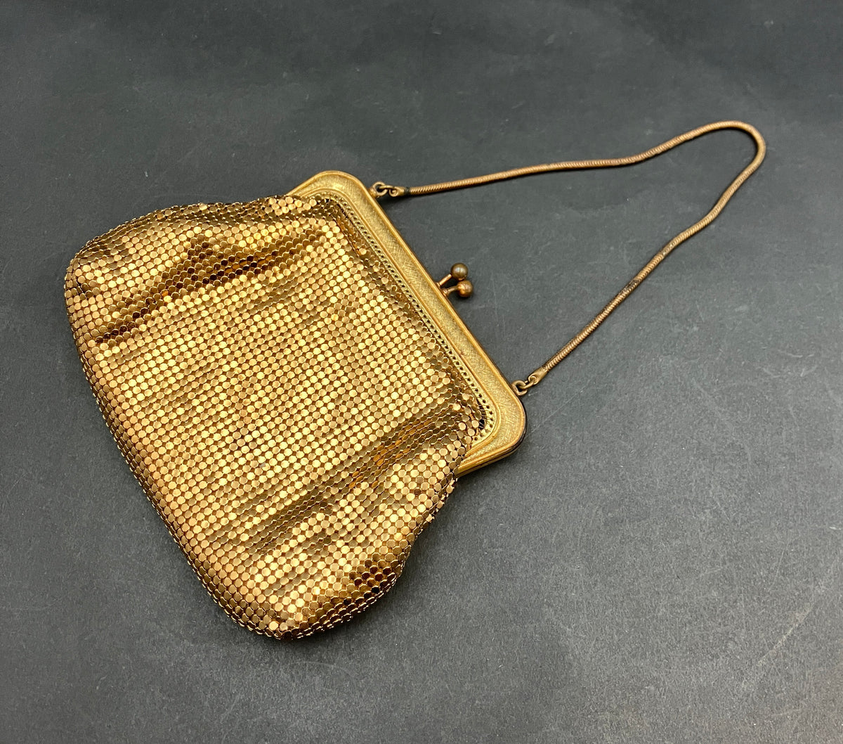 Vintage OROTON Glomesh Bag Alumesh Gold Purse Bag Small