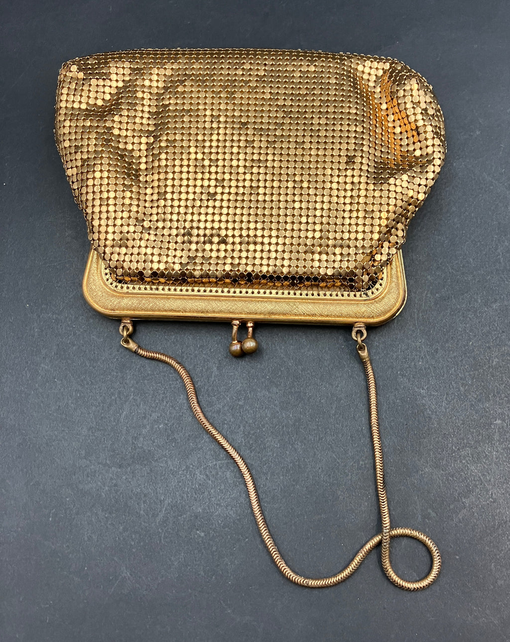 Vintage OROTON Glomesh Bag Alumesh Gold Purse Bag Small