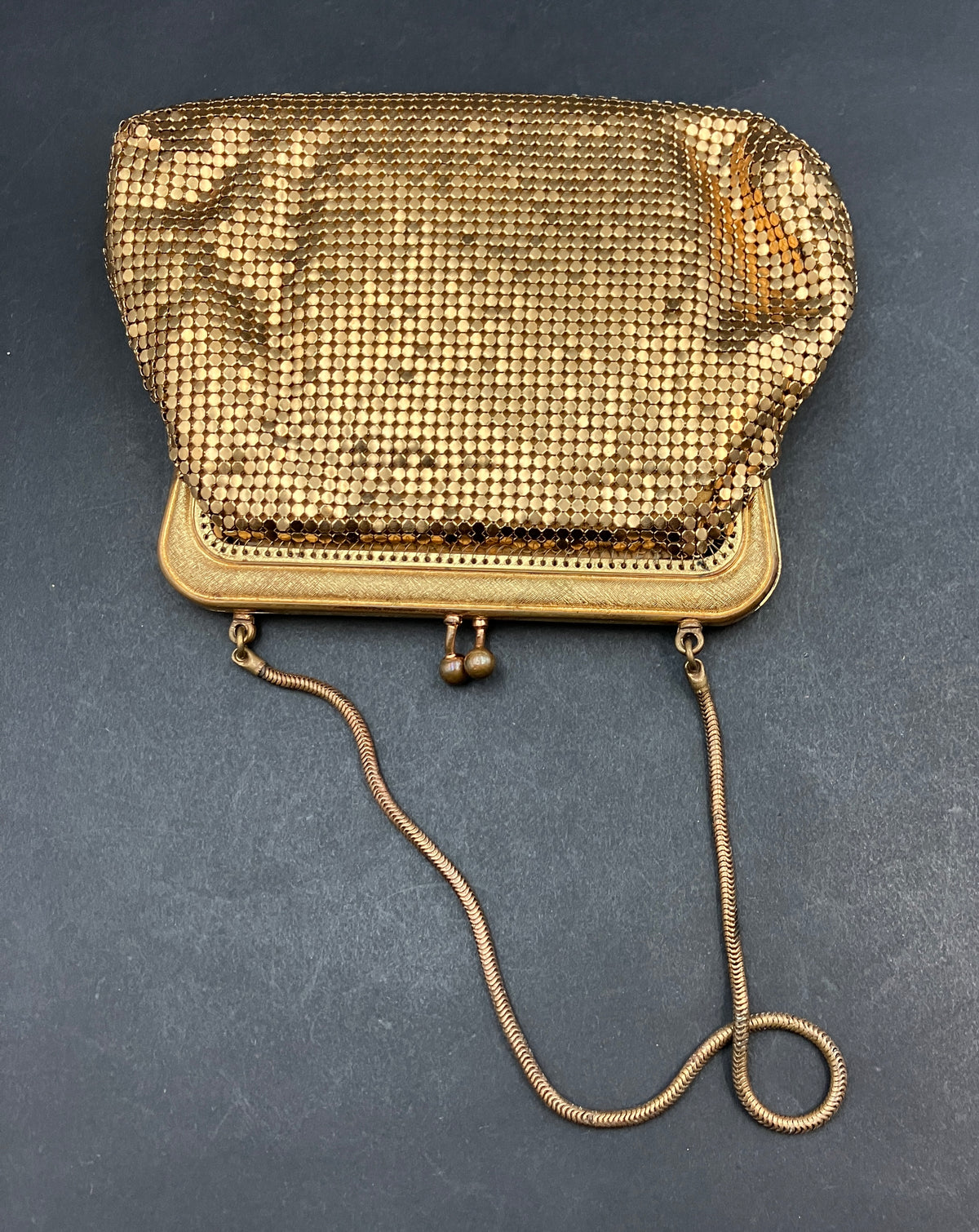 Vintage OROTON Glomesh Bag Alumesh Gold Purse Bag Small
