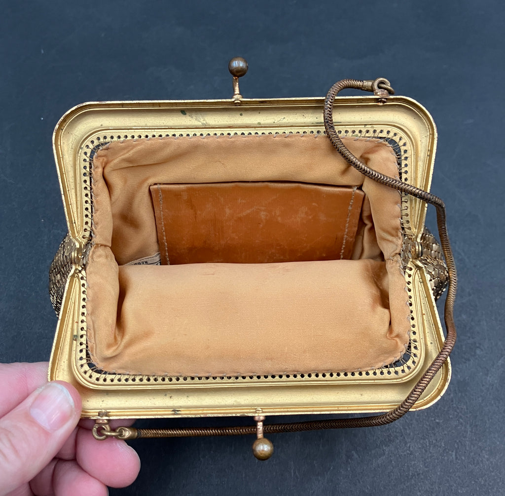 Vintage OROTON Glomesh Bag Alumesh Gold Purse Bag Small