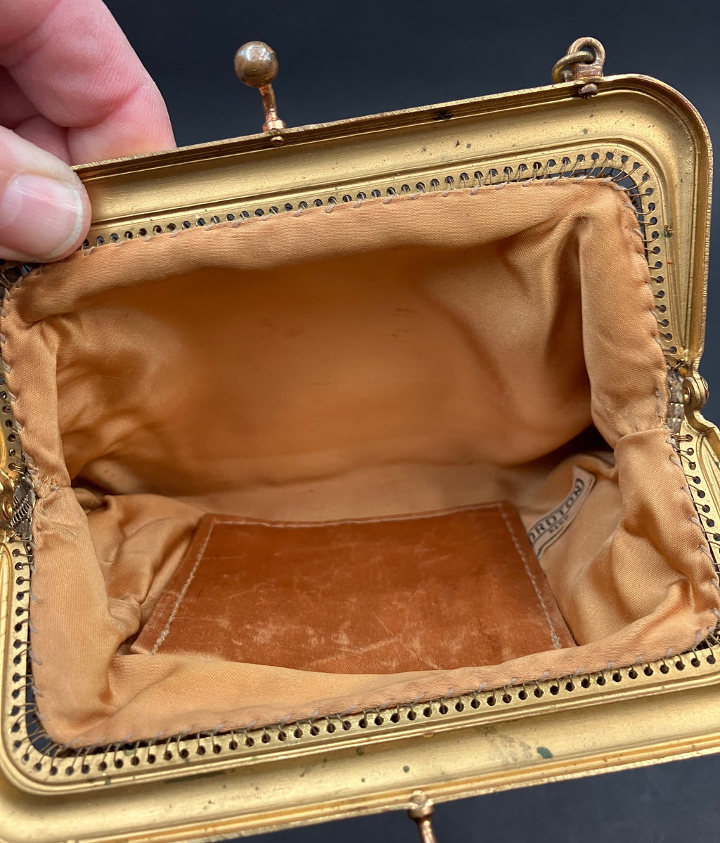 Vintage OROTON Glomesh Bag Alumesh Gold Purse Bag Small