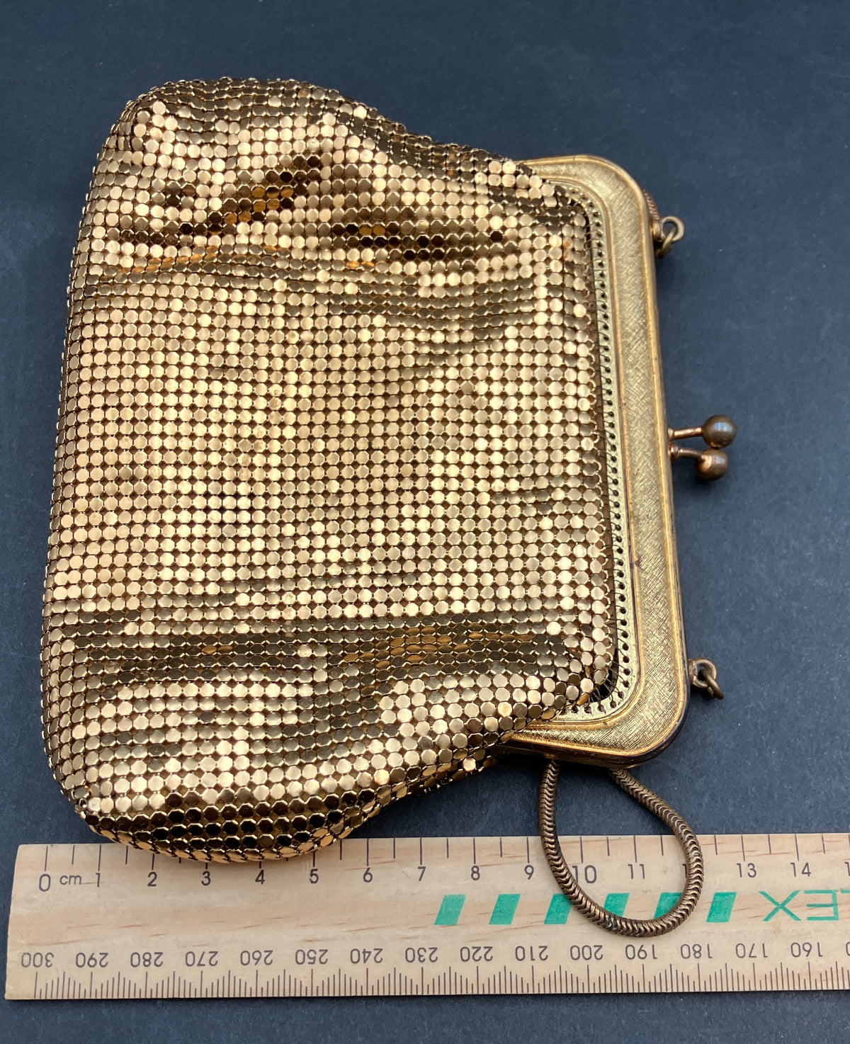 Vintage OROTON Glomesh Bag Alumesh Gold Purse Bag Small