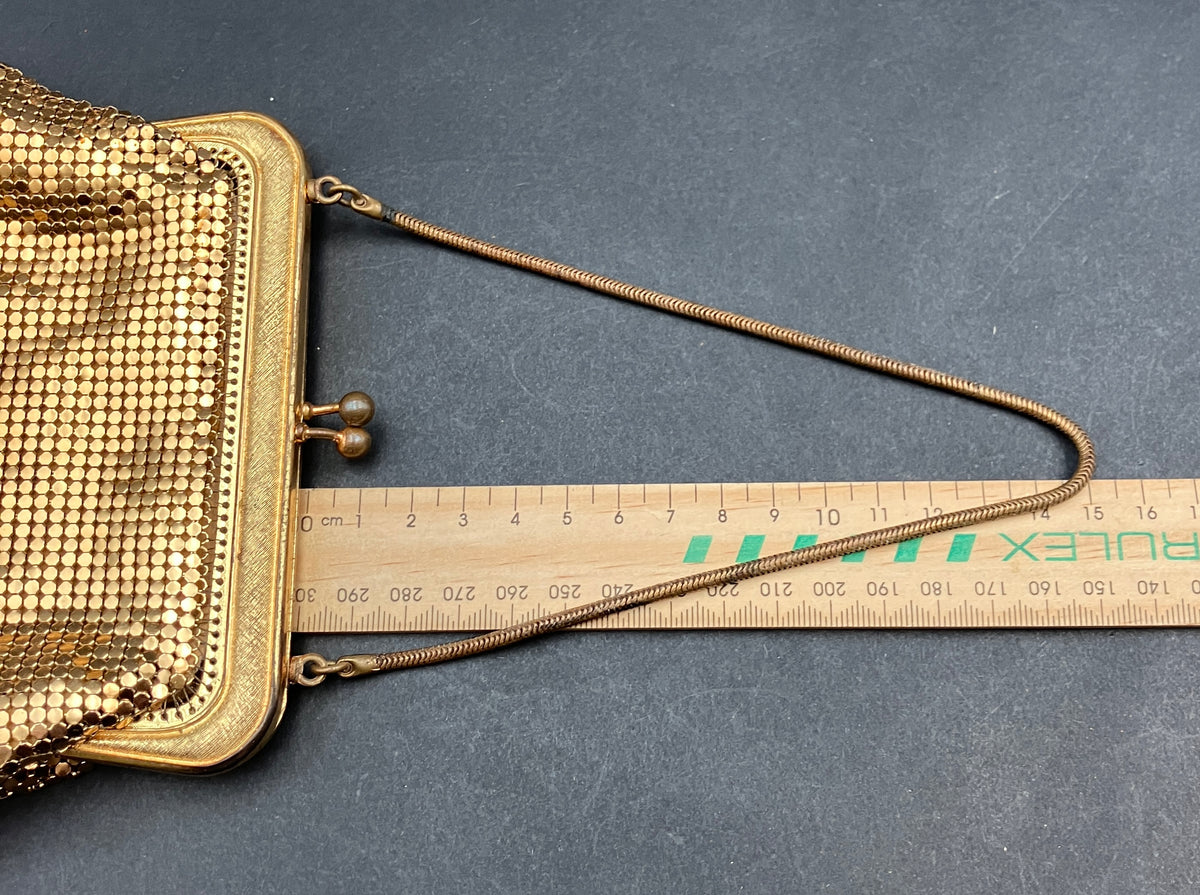 Vintage OROTON Glomesh Bag Alumesh Gold Purse Bag Small