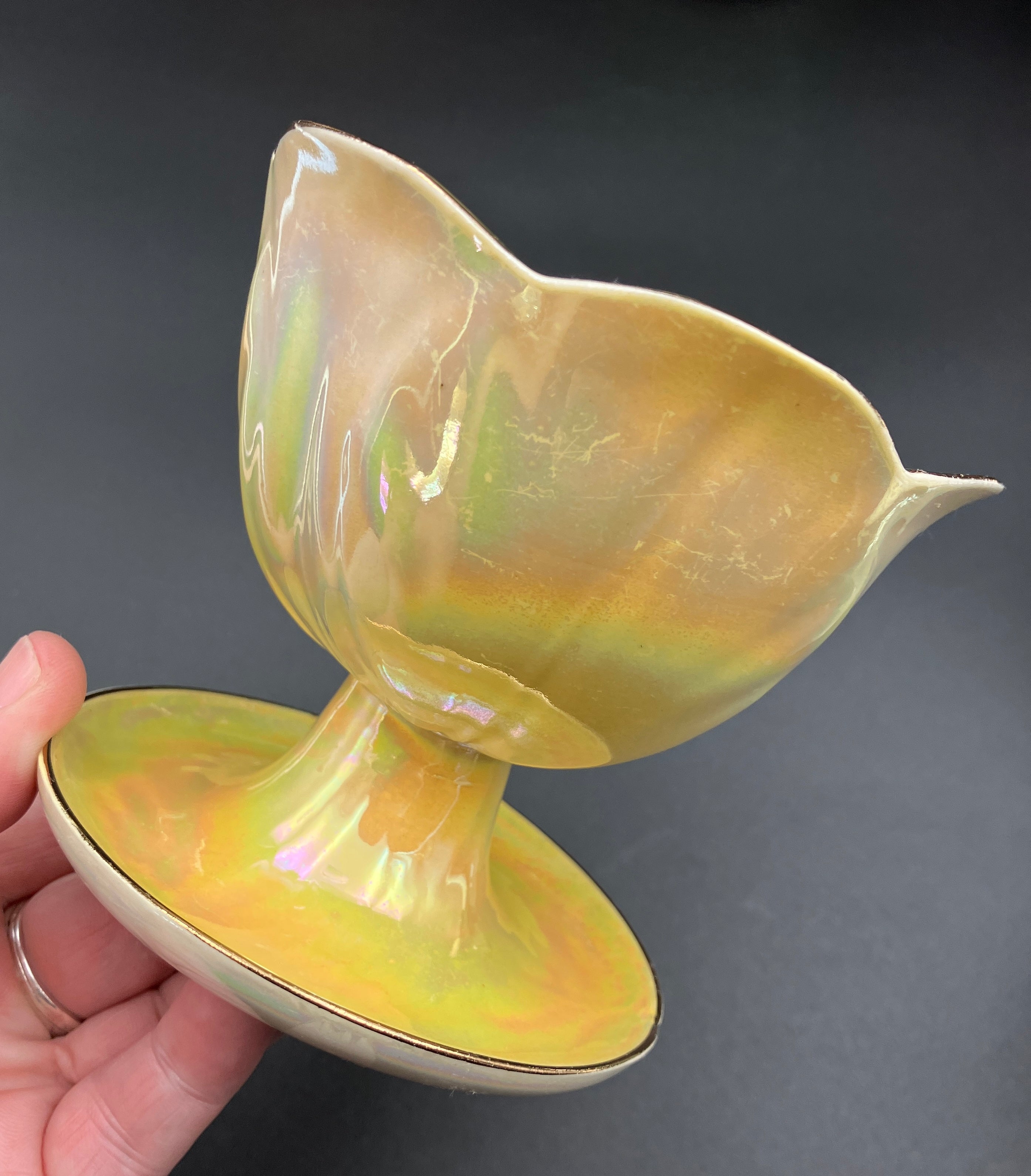 Vintage Harlequin Lustreware Dessert Bowls Set Of 6 - Unmarked Mailing Style