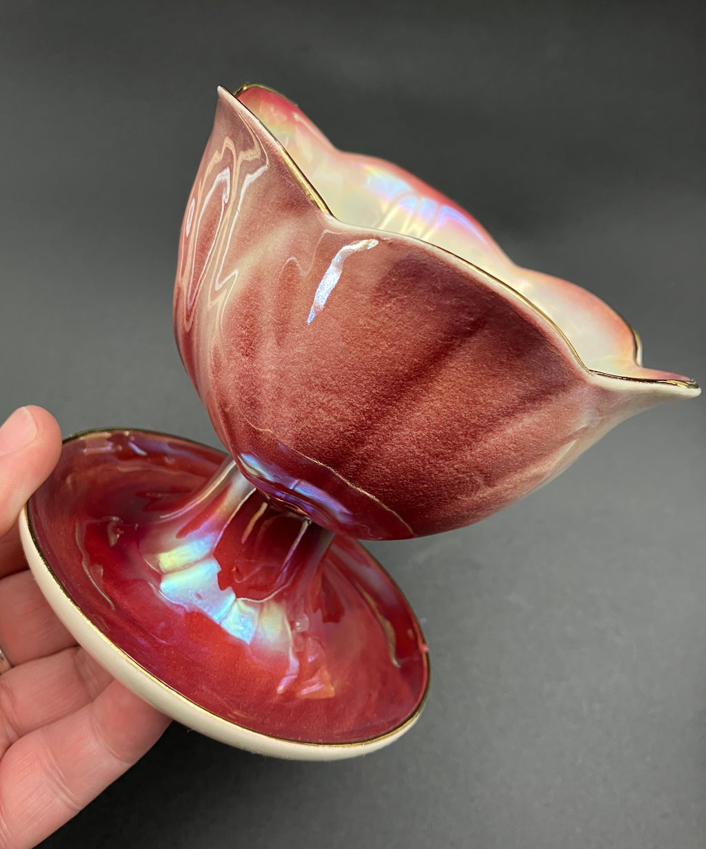 Vintage Harlequin Lustreware Dessert Bowls Set Of 6 - Unmarked Mailing Style