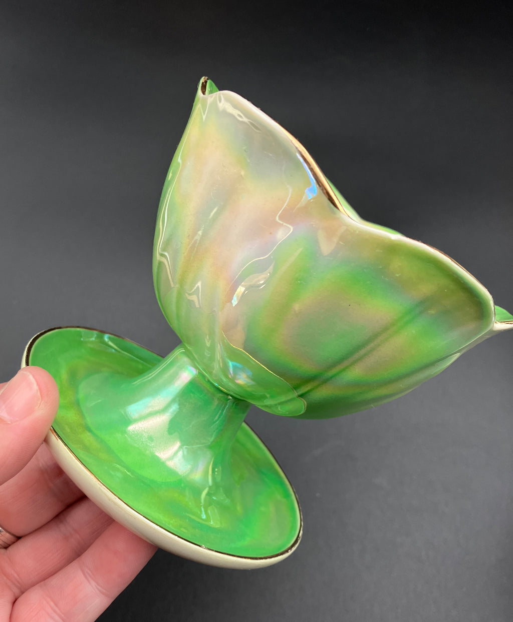 Vintage Harlequin Lustreware Dessert Bowls Set Of 6 - Unmarked Mailing Style