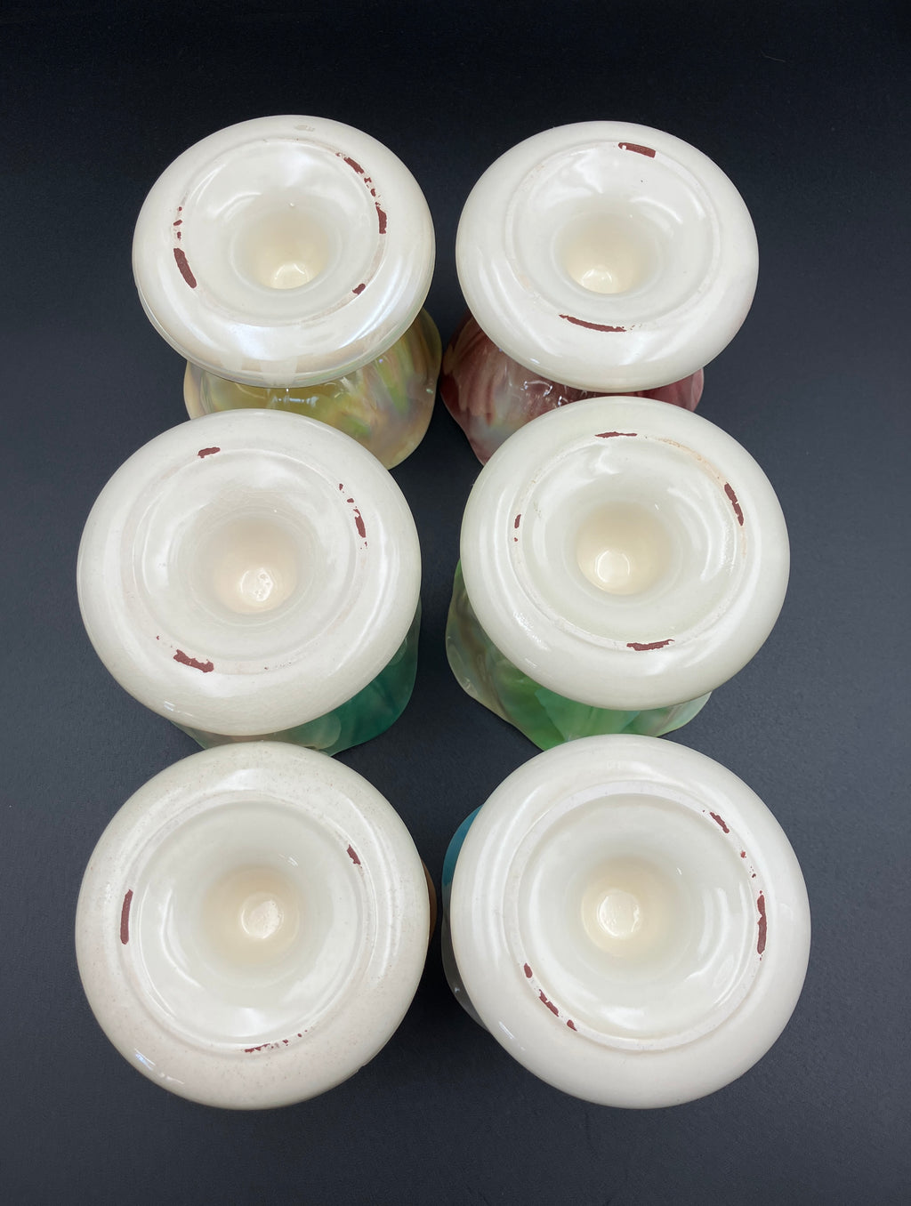 Vintage Harlequin Lustreware Dessert Bowls Set Of 6 - Unmarked Mailing Style