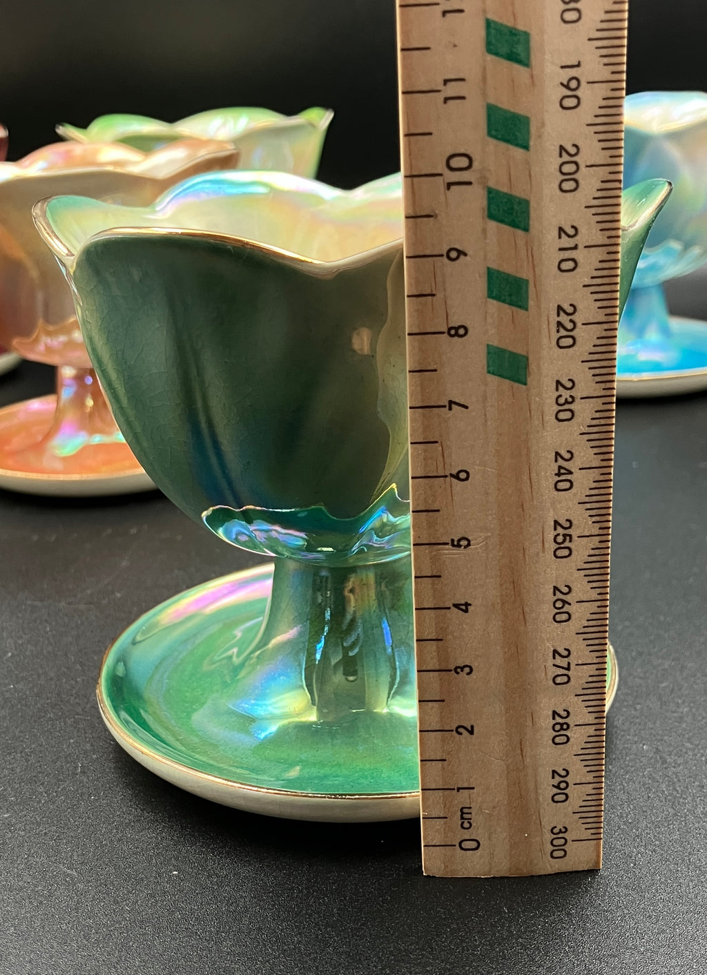 Vintage Harlequin Lustreware Dessert Bowls Set Of 6 - Unmarked Mailing Style